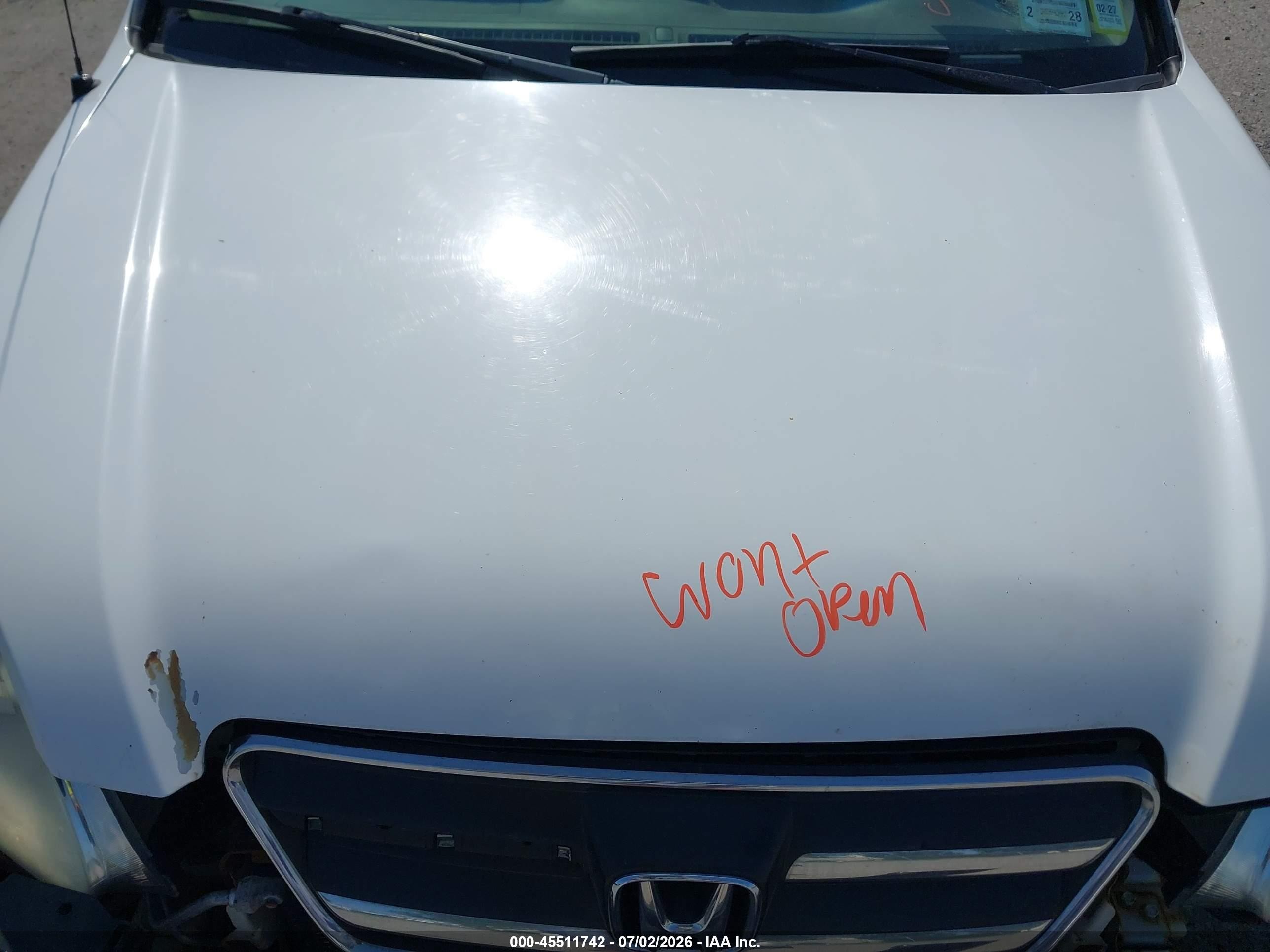 2005 Honda Cr-v Ex White vin: SHSRD78875U321906