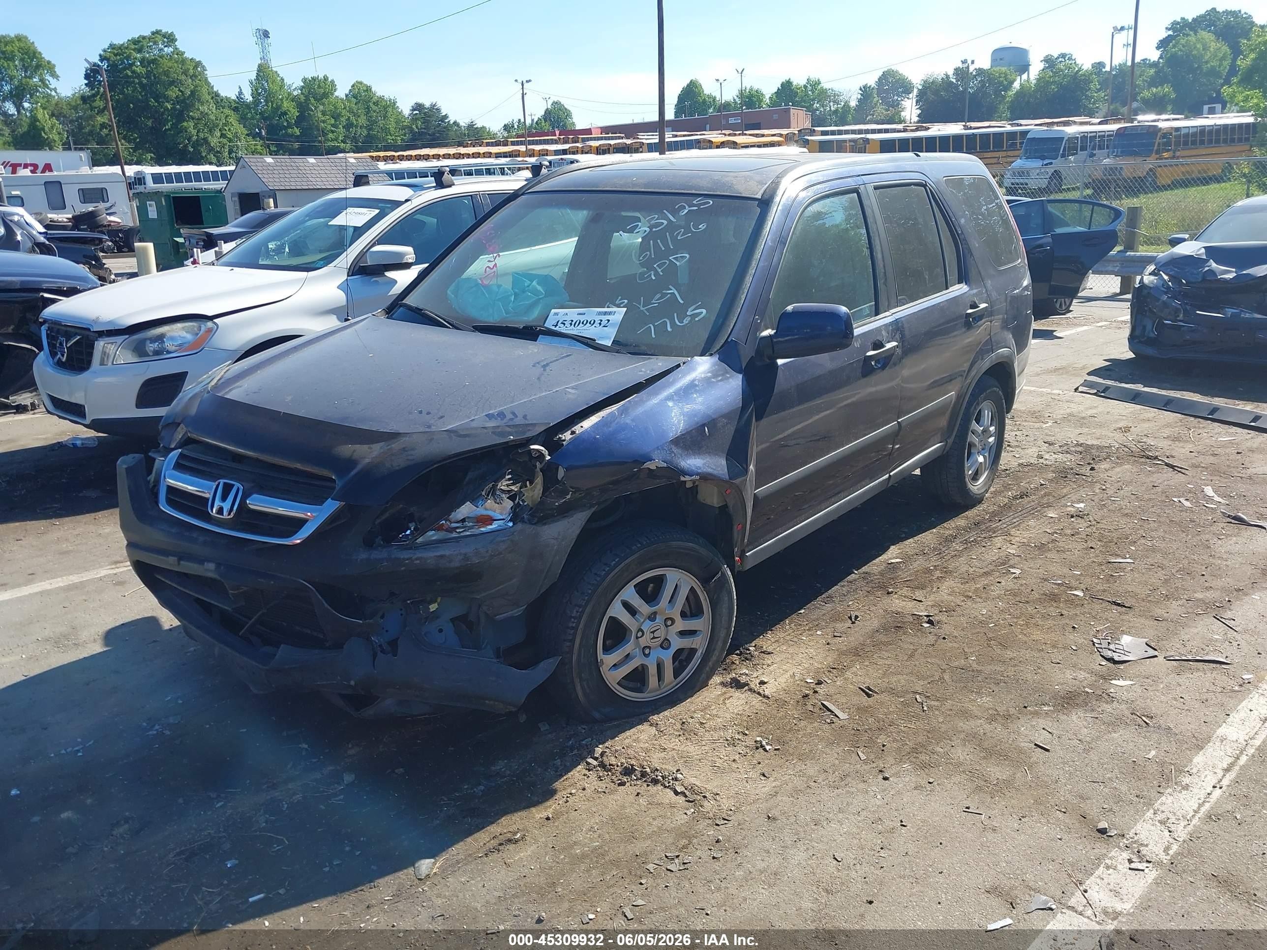 2004 Honda Cr-v Ex Dark Blue vin: SHSRD78884U247765