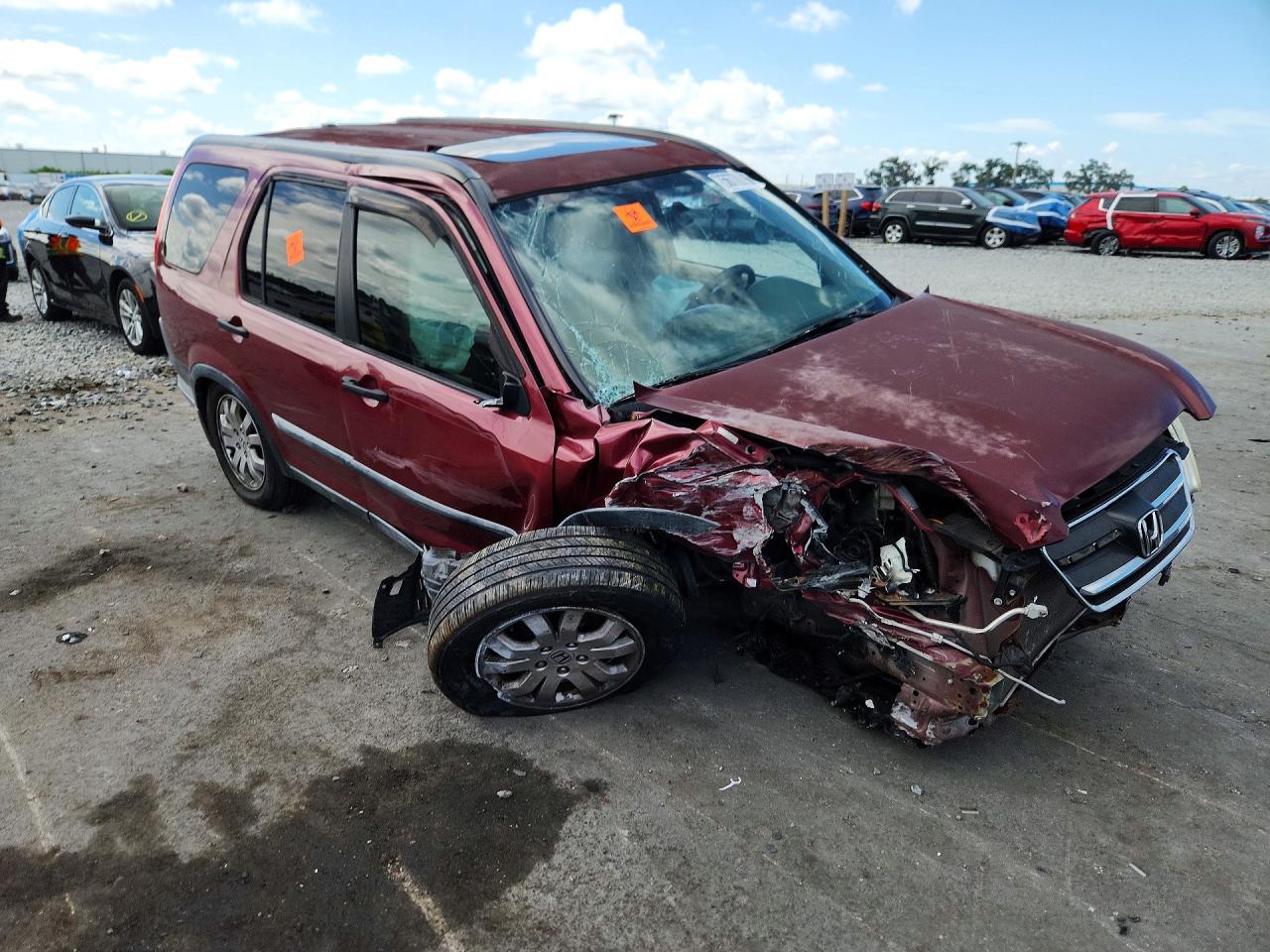 2006 Honda Cr-v Ex Red vin: SHSRD78886U427671