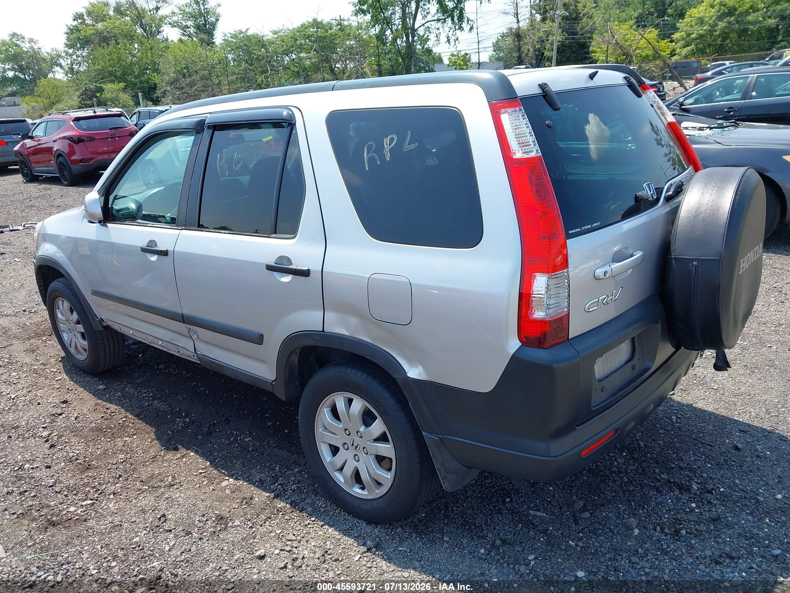 2006 Honda Cr-v Ex Серебряный vin: SHSRD78886U438749