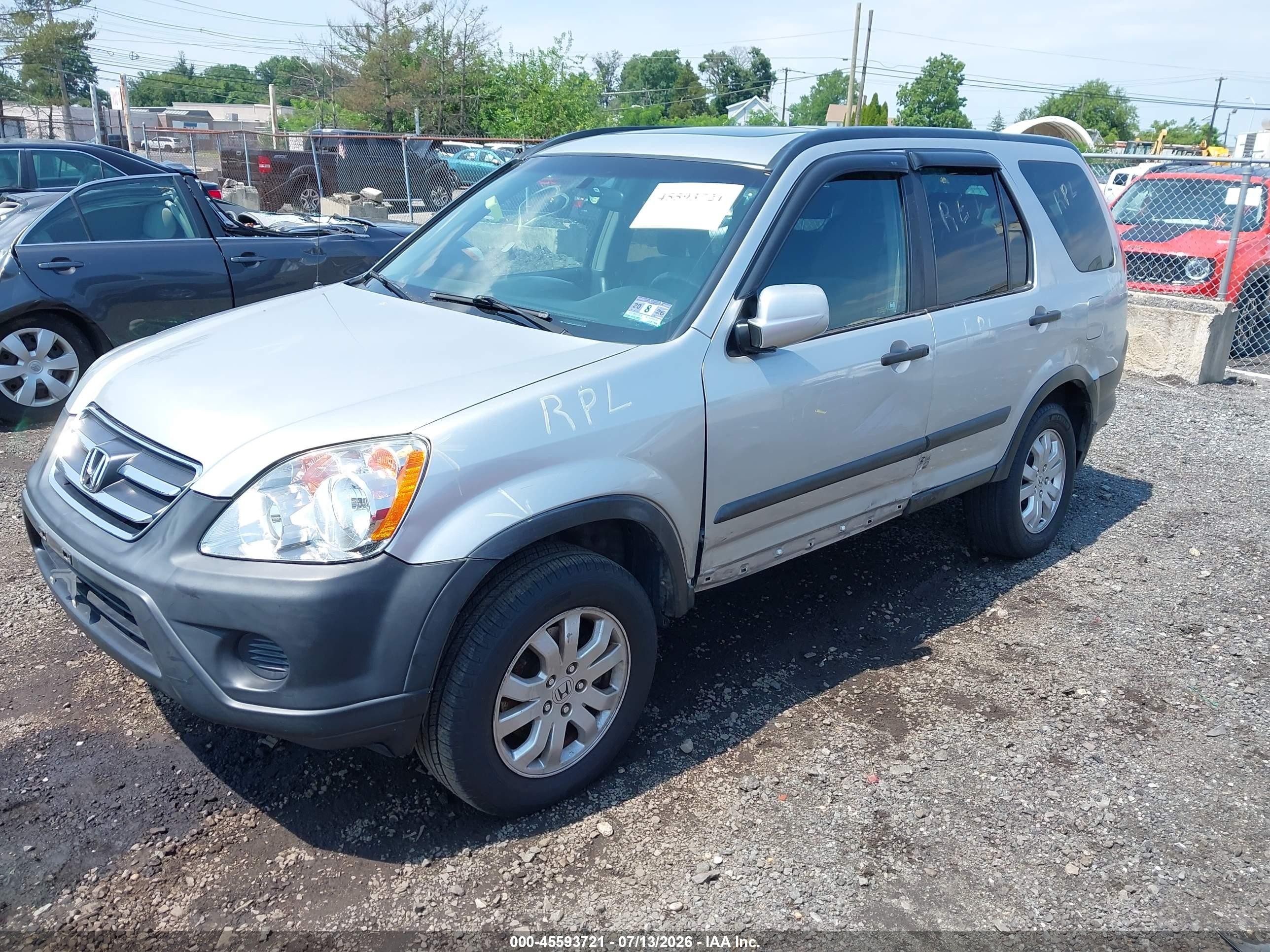 2006 Honda Cr-v Ex Серебряный vin: SHSRD78886U438749
