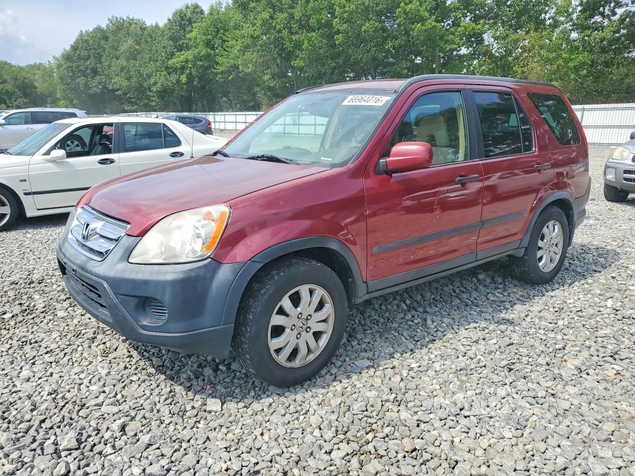 2005 Honda Cr-v Ex Red vin: SHSRD78895U332888