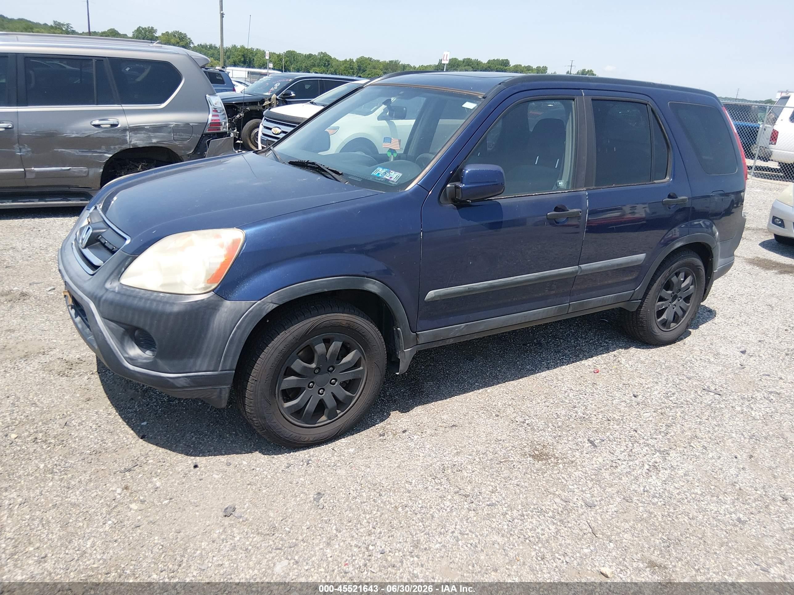 2005 Honda Cr-v Ex Синий vin: SHSRD78895U334642