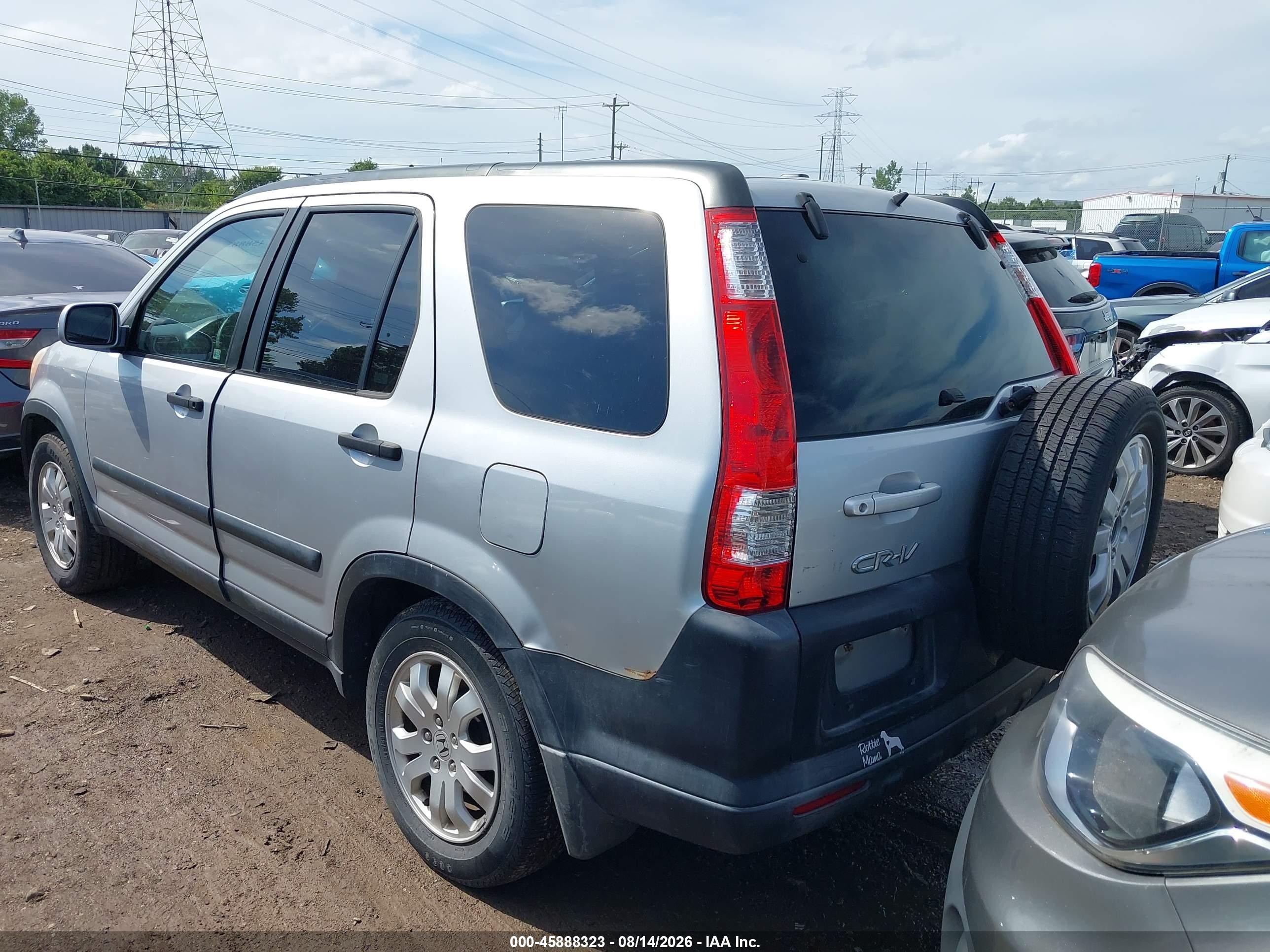 2006 Honda Cr-v Ex Silver vin: SHSRD78896U442566