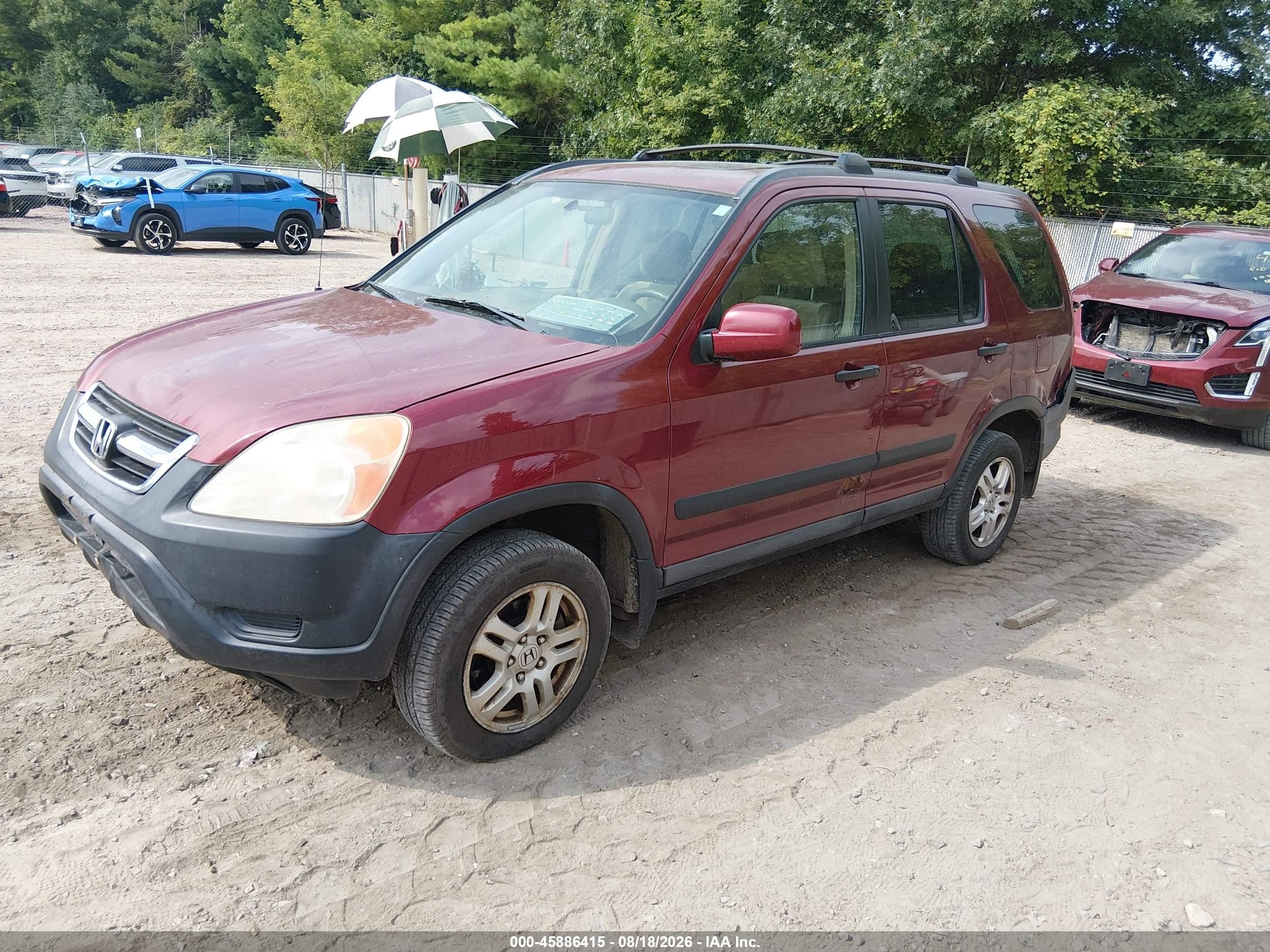2004 Honda Cr-v Ex Red vin: SHSRD788X4U212368