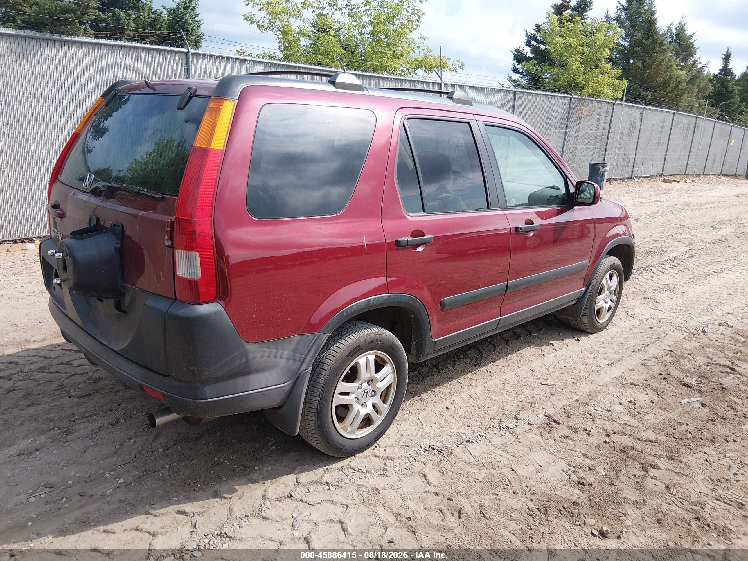 2004 Honda Cr-v Ex Red vin: SHSRD788X4U212368