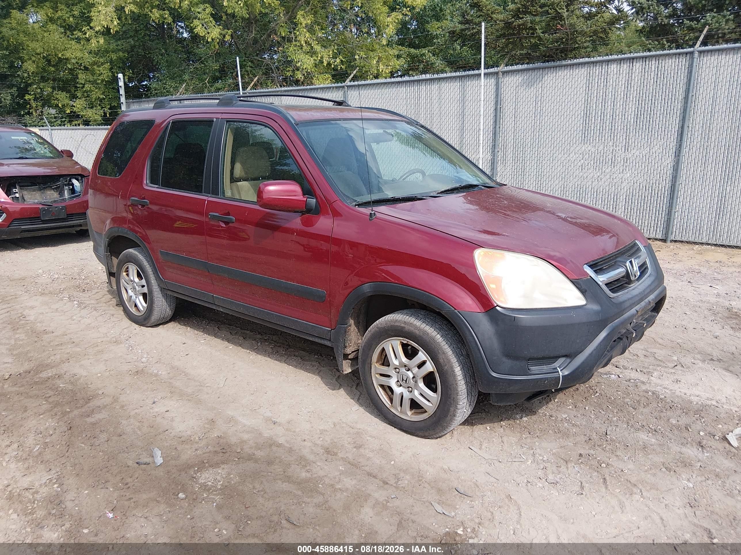 2004 Honda Cr-v Ex Red vin: SHSRD788X4U212368