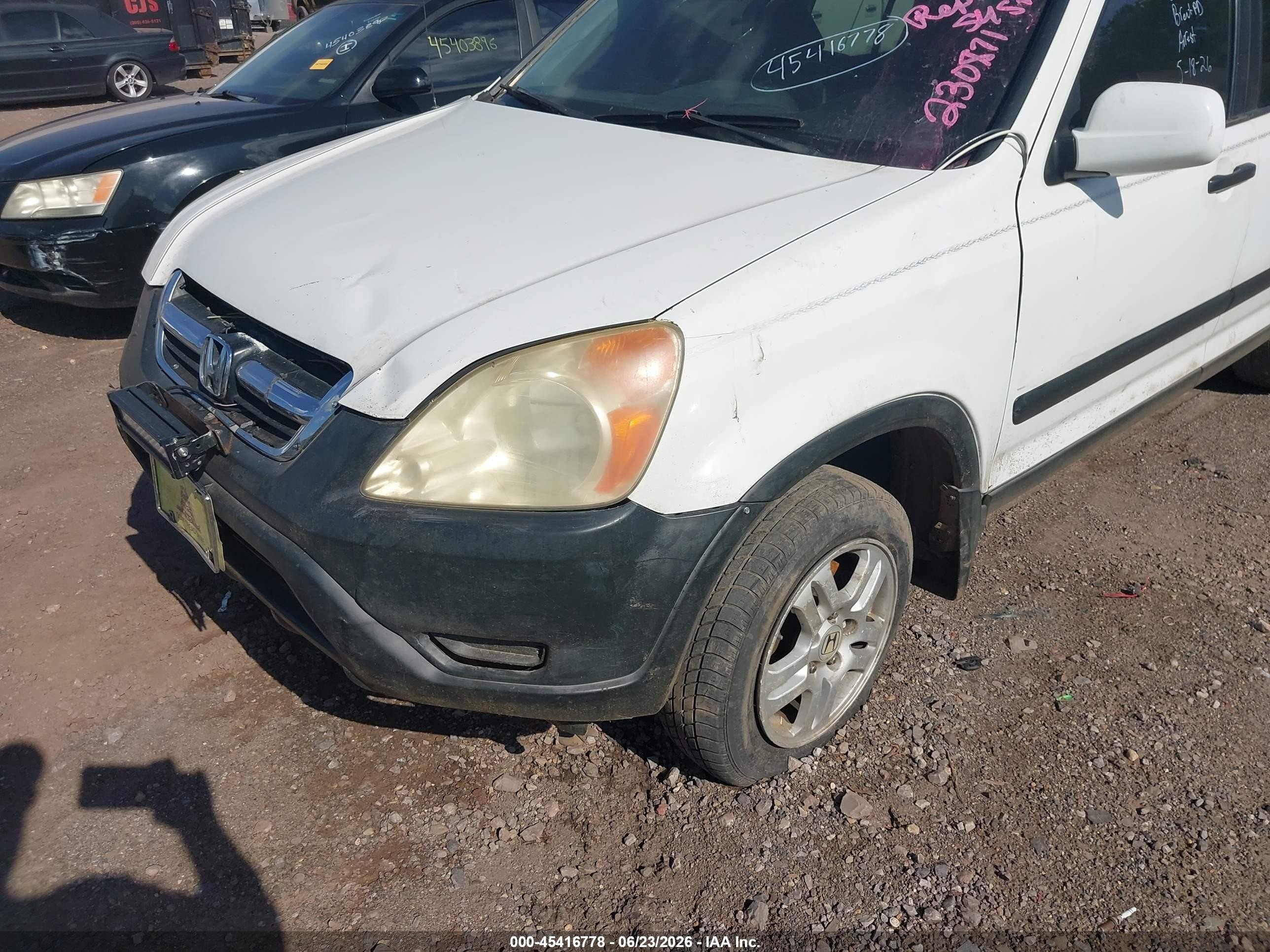 2004 Honda Cr-v Ex White vin: SHSRD788X4U230871
