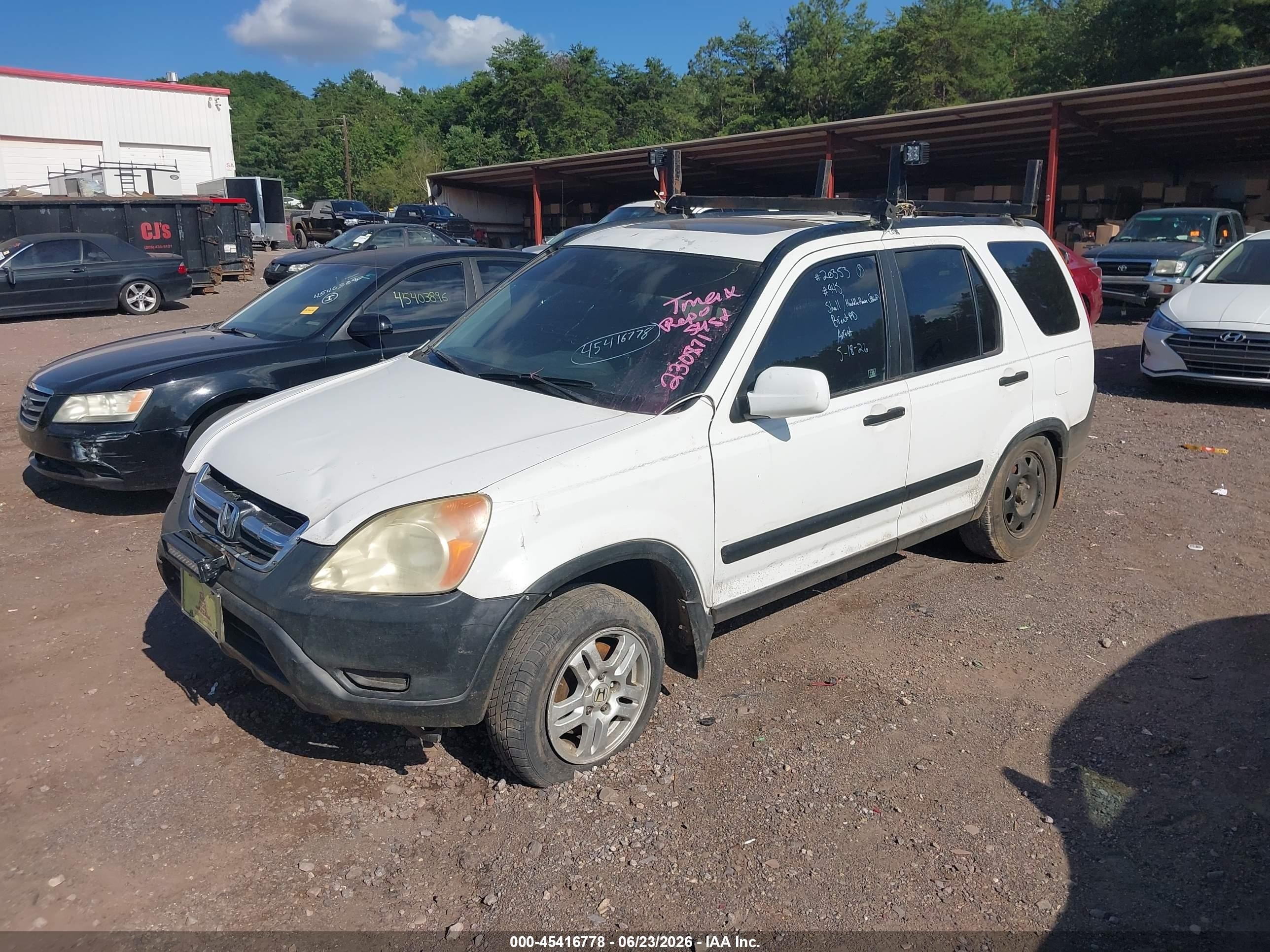 2004 Honda Cr-v Ex White vin: SHSRD788X4U230871
