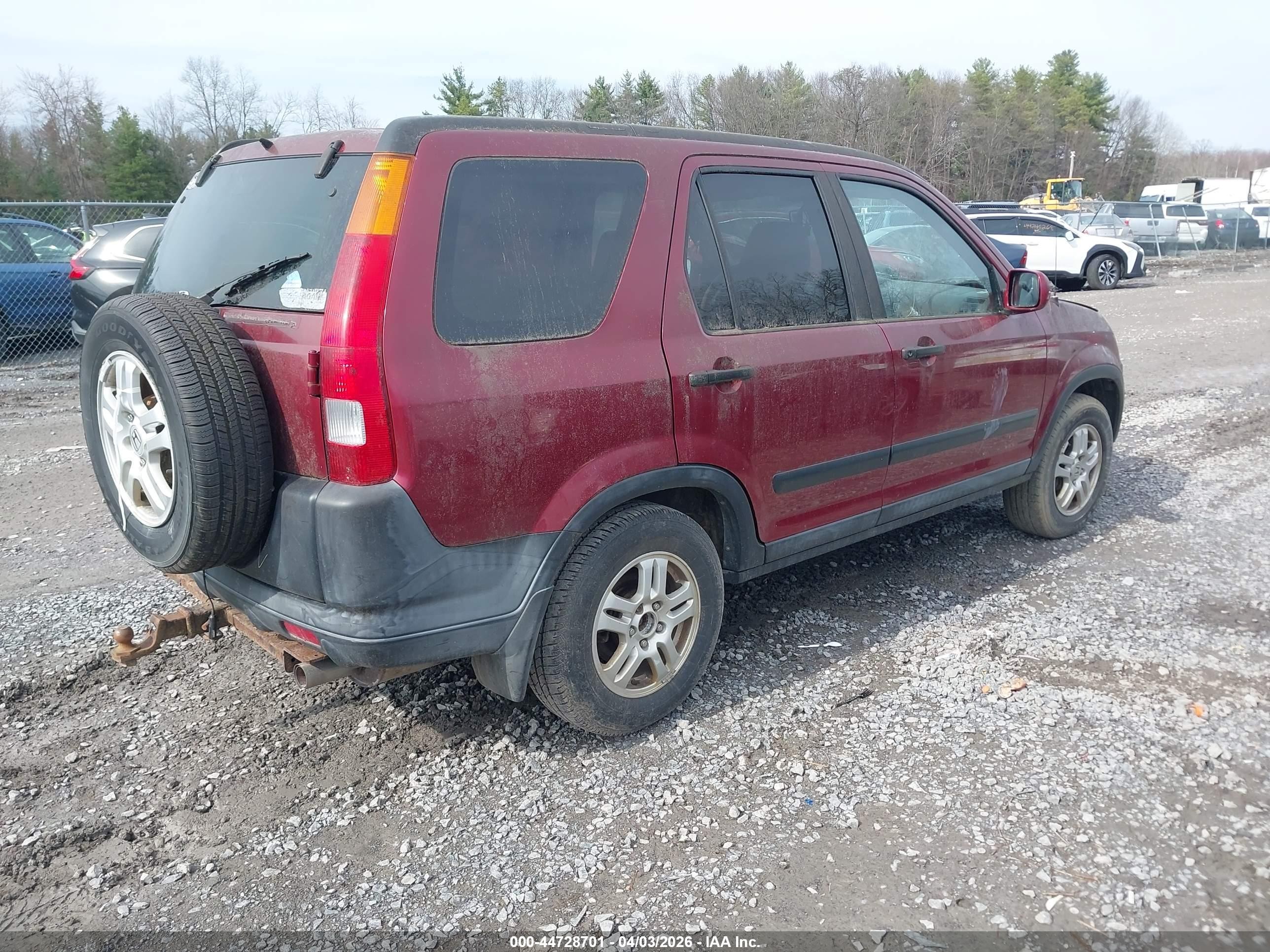 2004 Honda Cr-v Ex Red vin: SHSRD788X4U240140