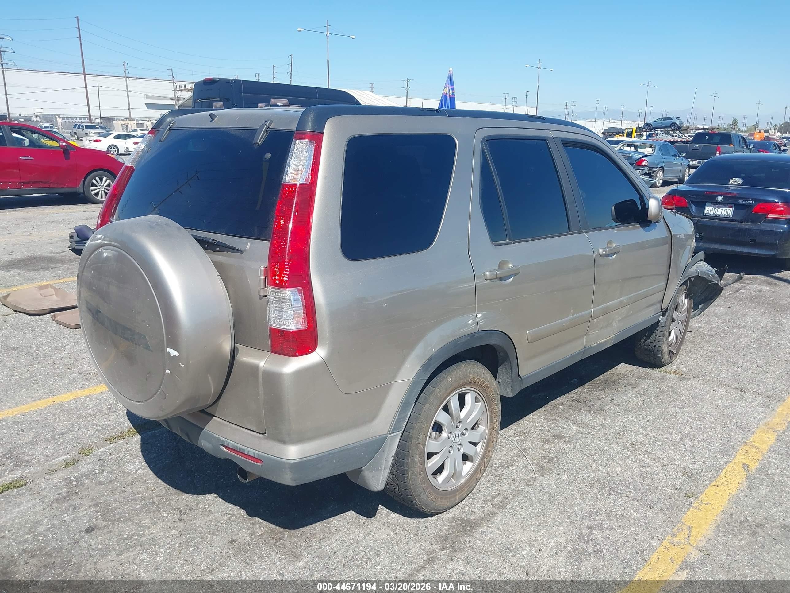 2006 Honda Cr-v Se Beige vin: SHSRD78916U442392
