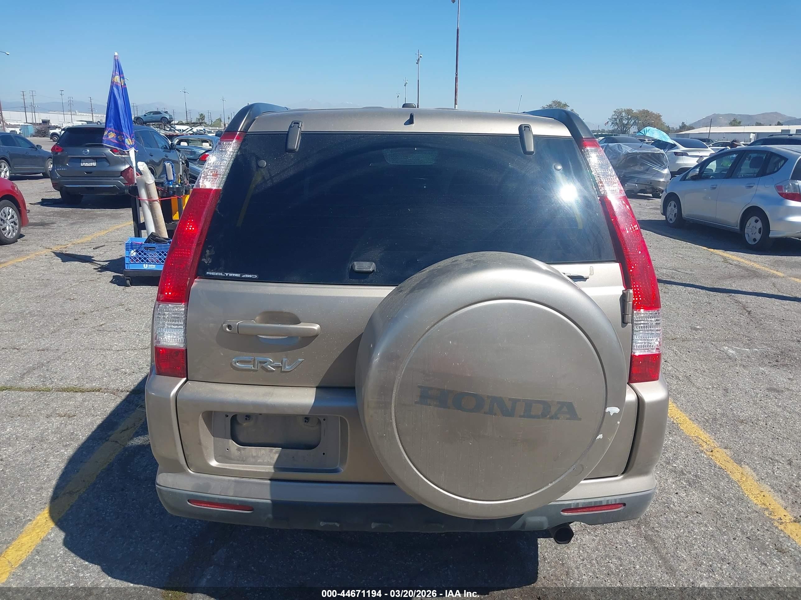 2006 Honda Cr-v Se Beige vin: SHSRD78916U442392