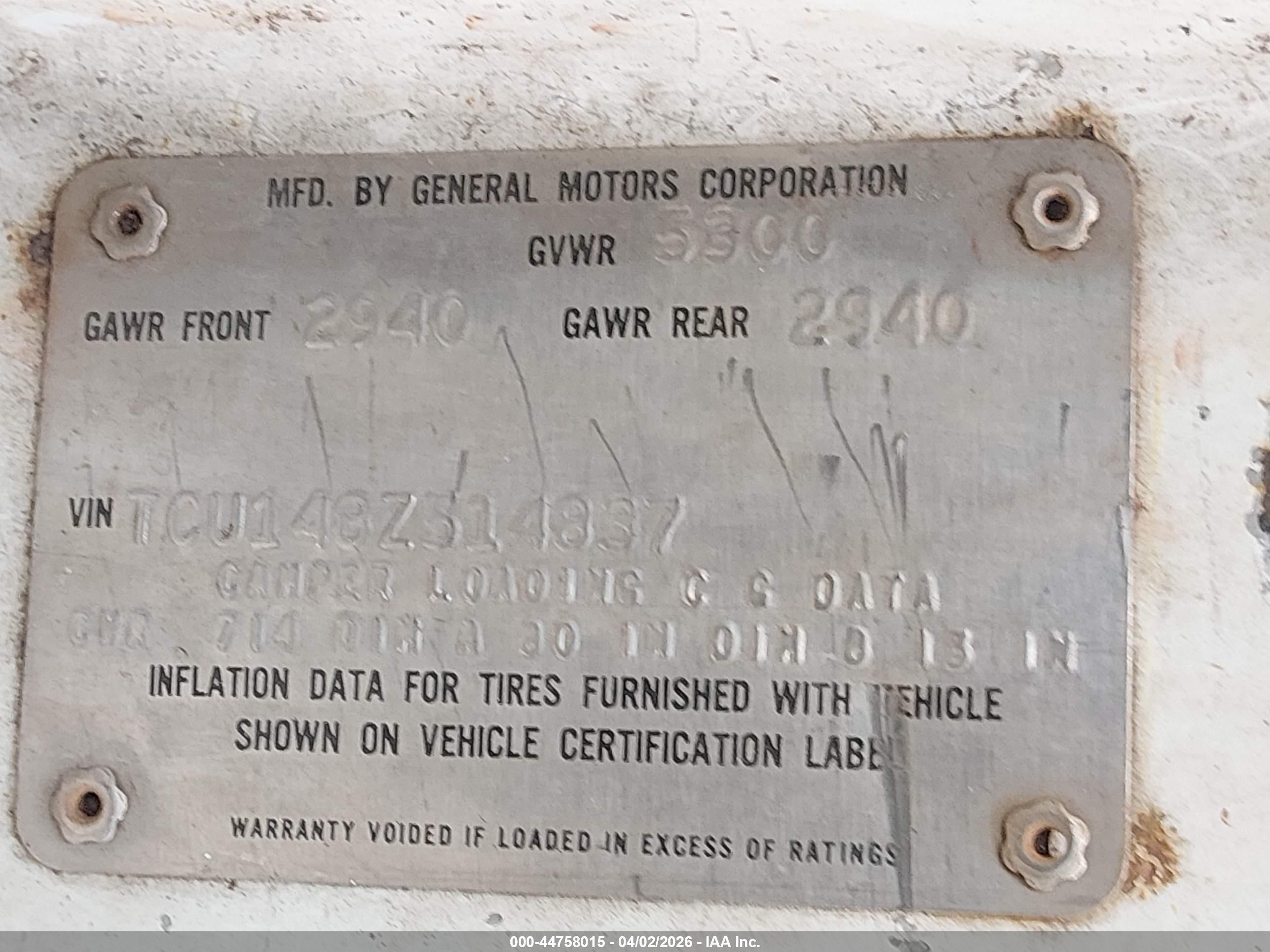 1978 Gmc Sierra   Белый vin: TCU148Z514837    