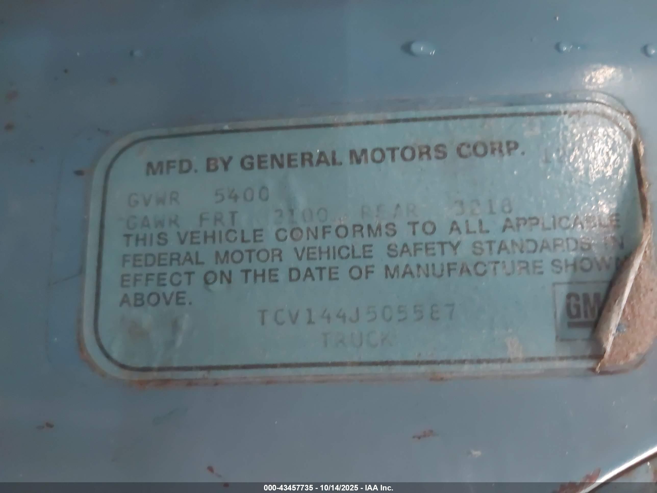 1974 Gmc C1500   Blue vin: TCV144J505587    