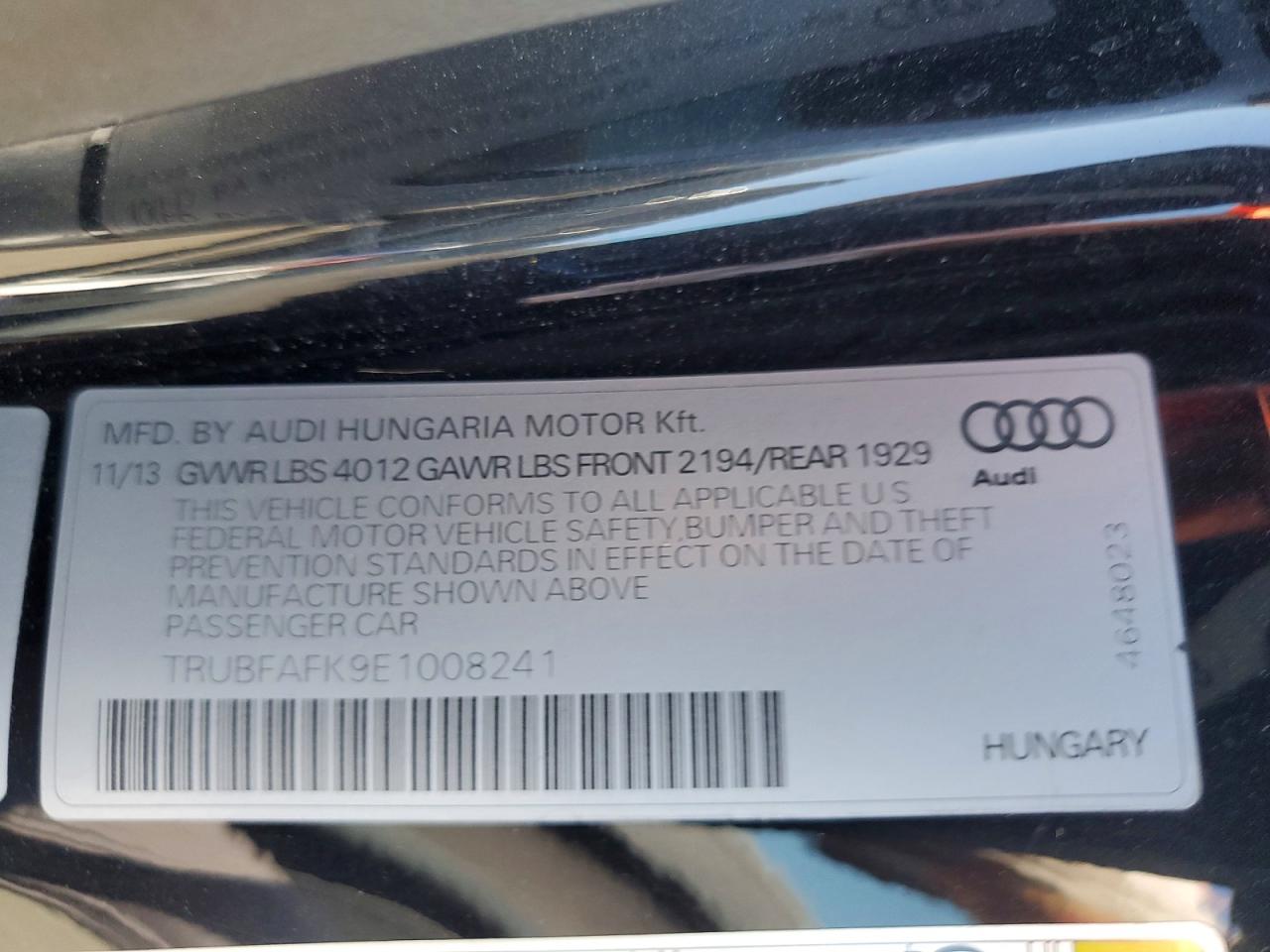 2014 Audi Tt Premium Plus Black vin: TRUBFAFK9E1008241