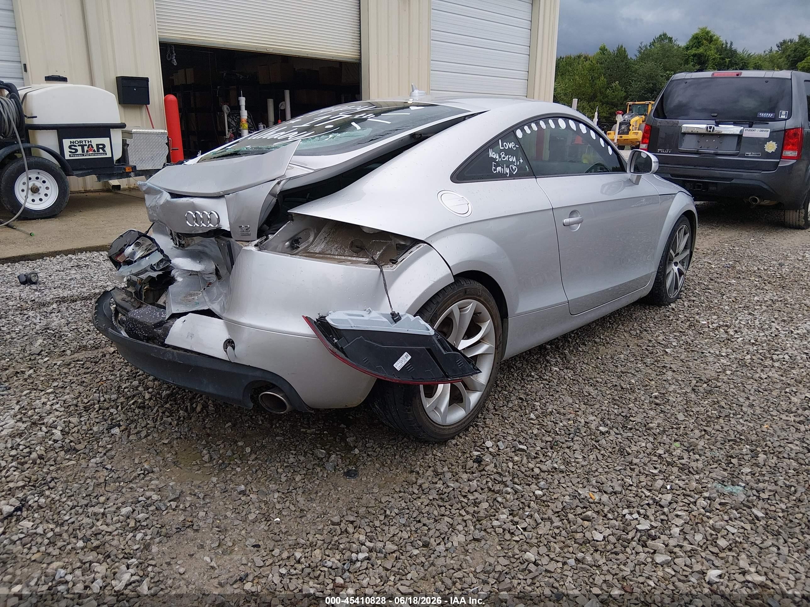 2008 Audi Tt 3.2 Silver vin: TRUDD38J681000522