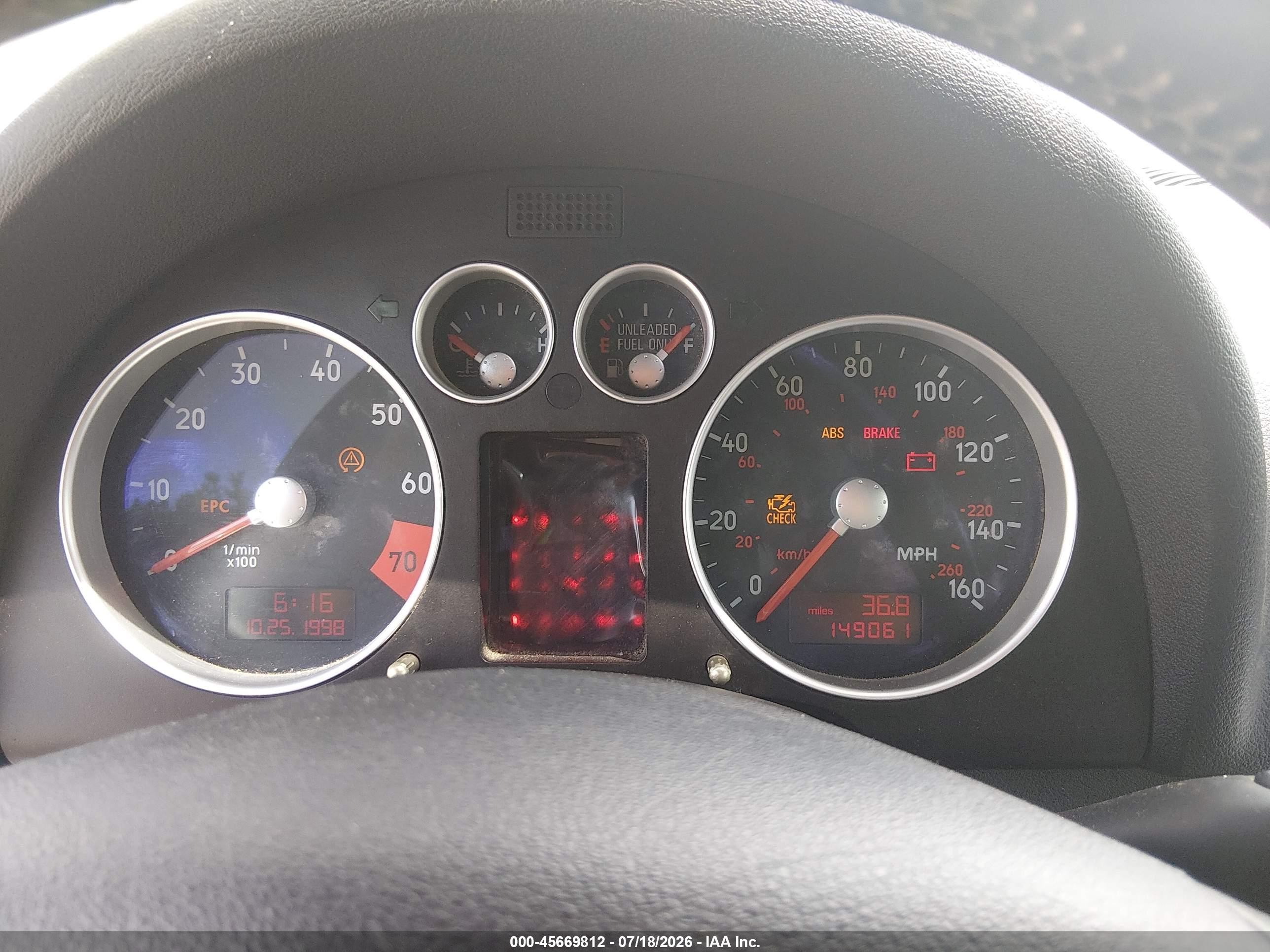 2001 Audi Tt   Gray vin: TRUUT28N211047780