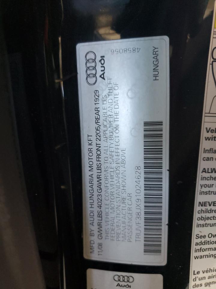 2009 Audi Tt Black vin: TRUVF38JX91024628