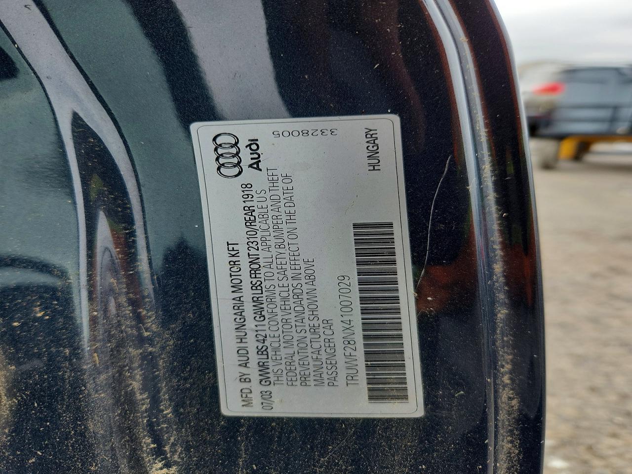 2004 Audi Tt 3.2 Quattro Gray vin: TRUWF28NX41007029
