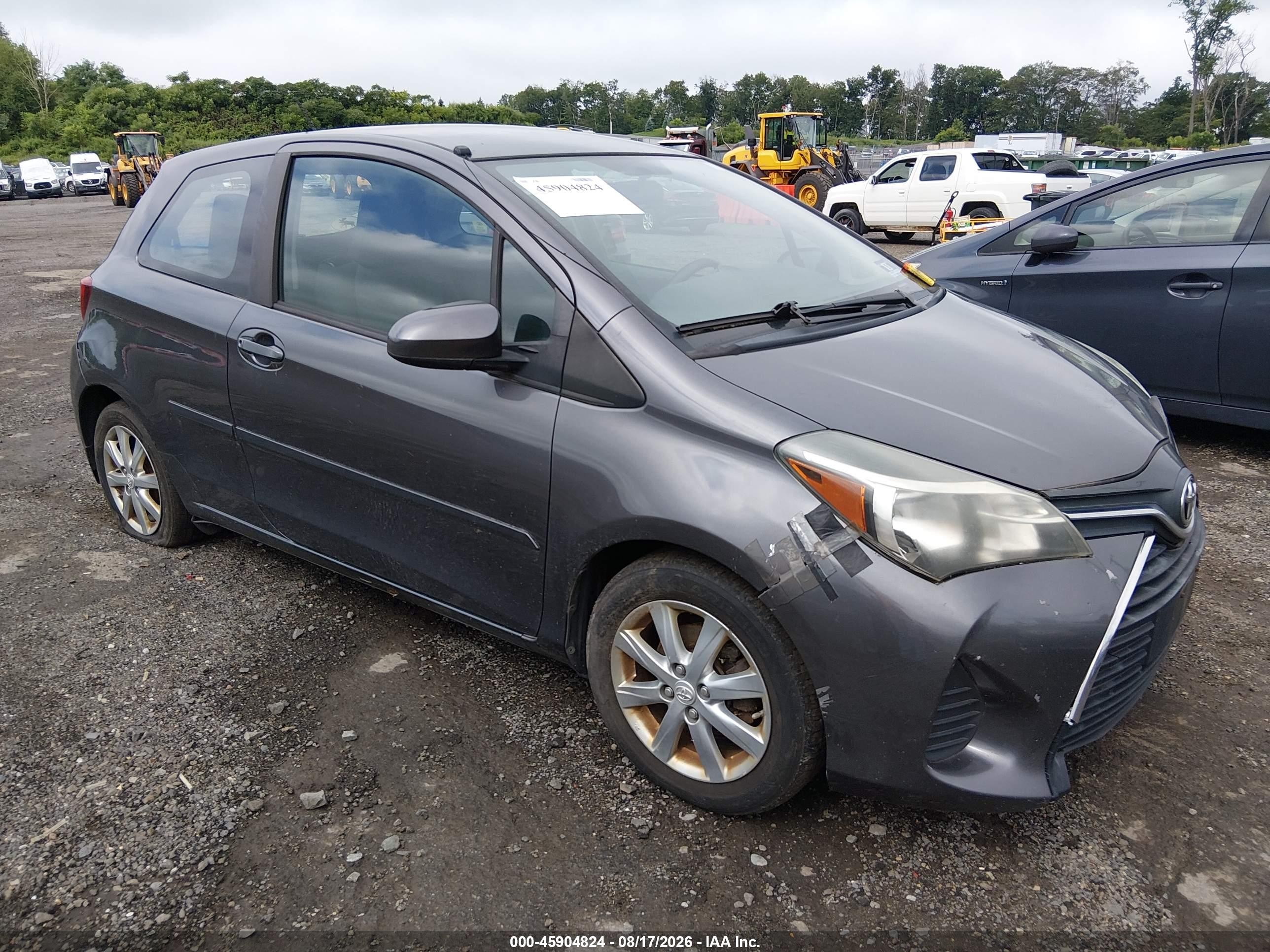 2015 Toyota Yaris Le Серый vin: VNKJTUD35FA028149