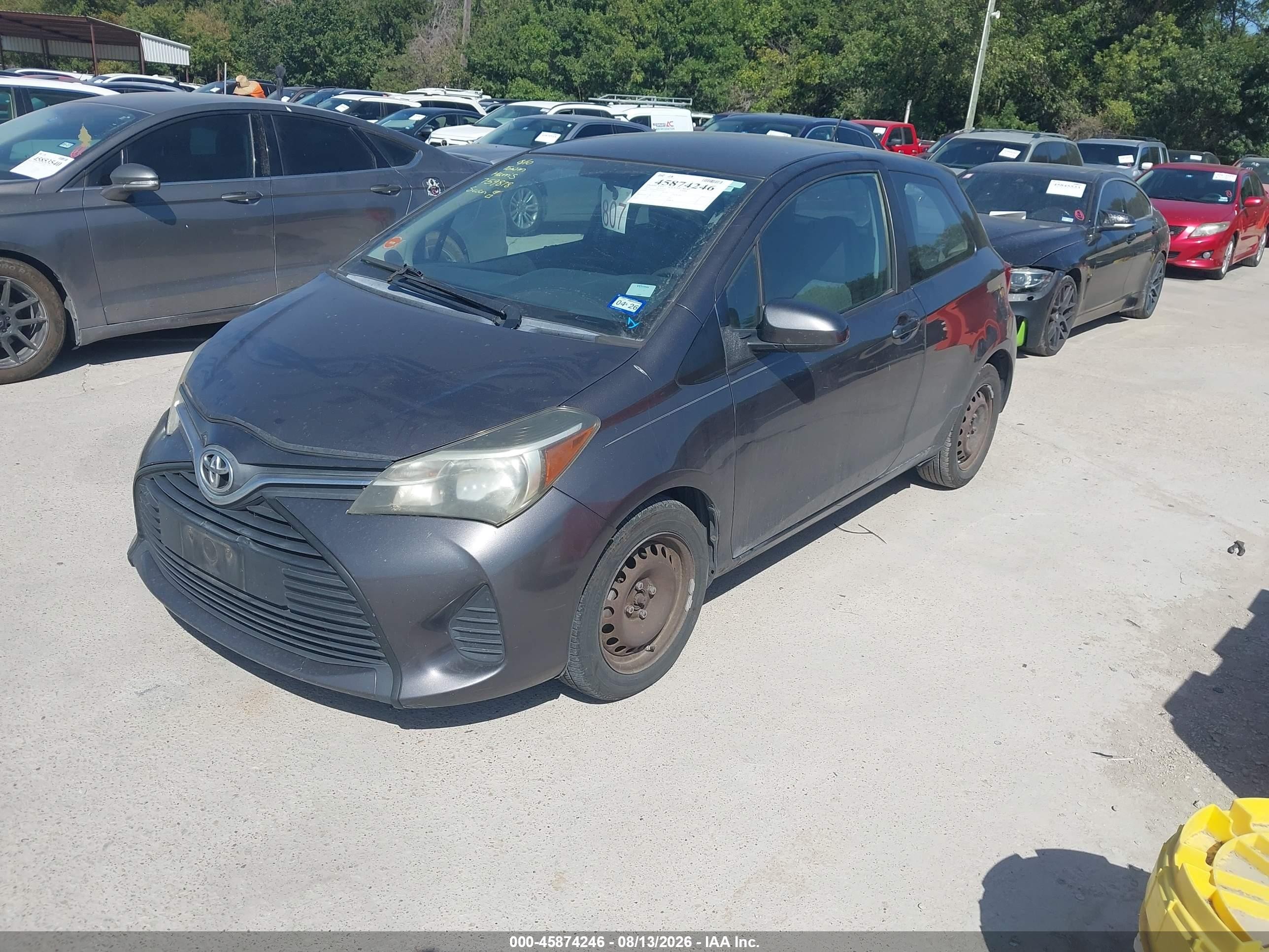 2015 Toyota Yaris L Gray vin: VNKJTUD38FA025911