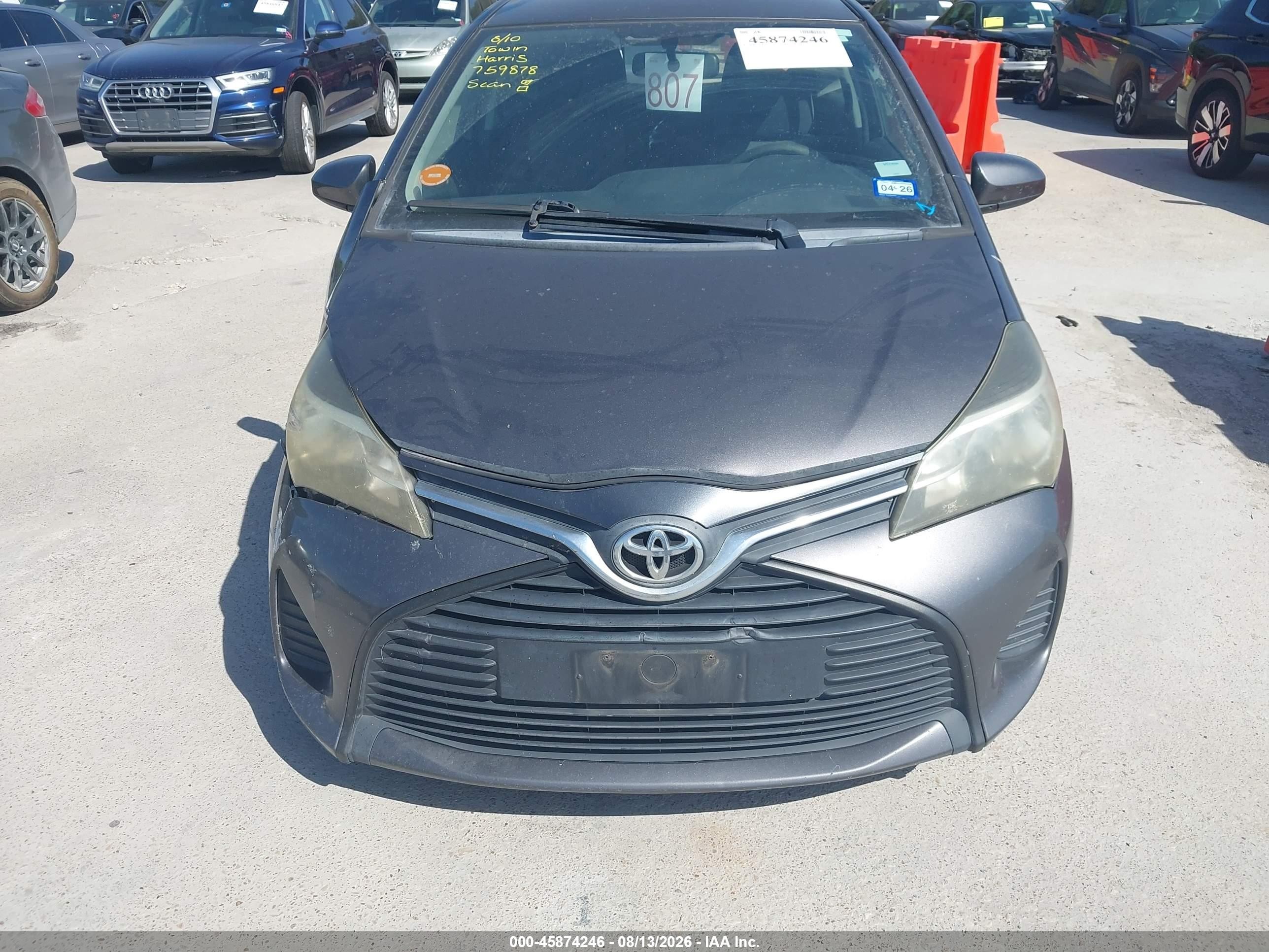 2015 Toyota Yaris L Gray vin: VNKJTUD38FA025911