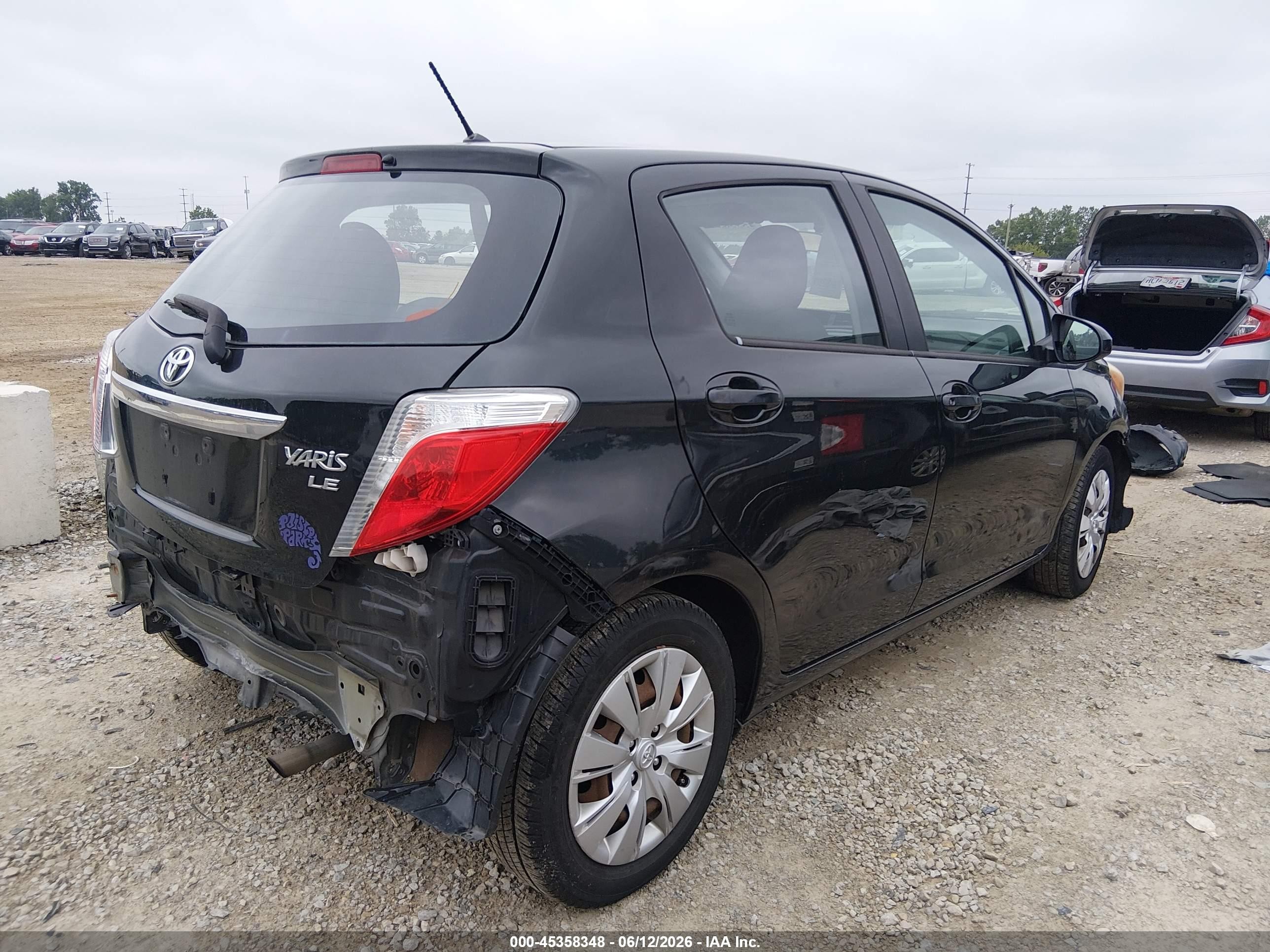 2014 Toyota Yaris Le (tmmf Plant) Black vin: VNKKTUD30EA001430