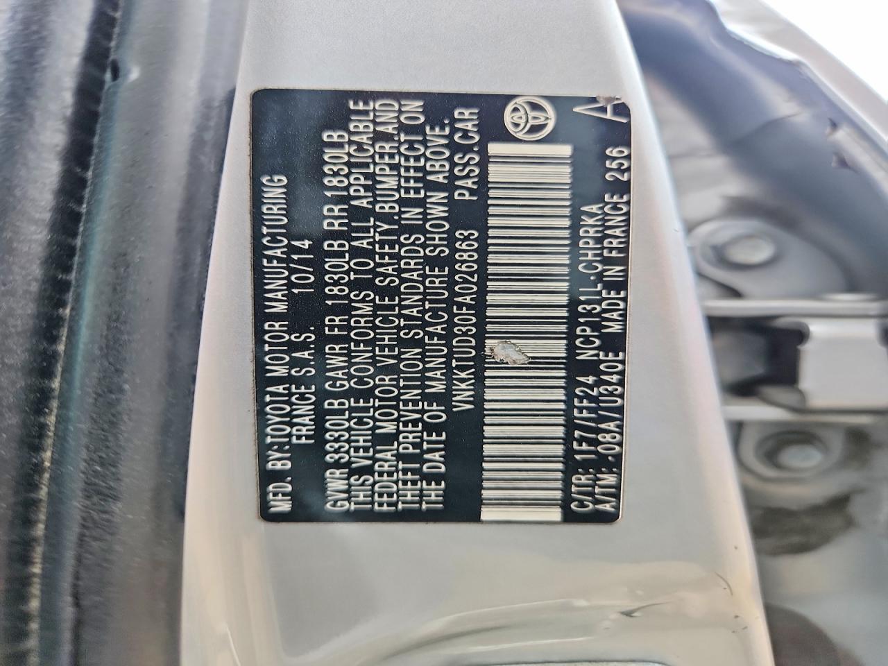 2015 Toyota Yaris 5-door Se Серебряный vin: VNKKTUD30FA026863