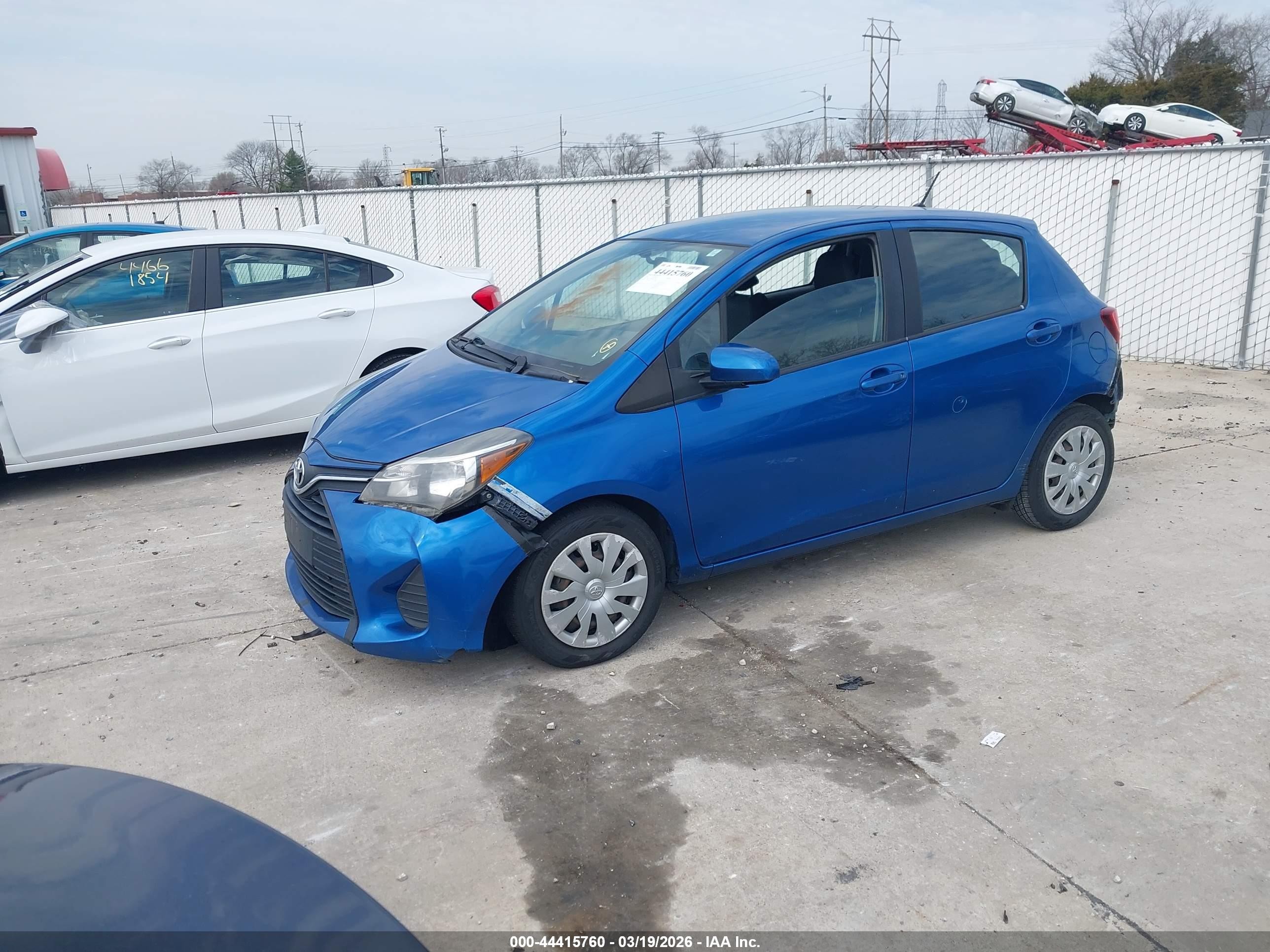 2015 Toyota Yaris L Blue vin: VNKKTUD30FA041265