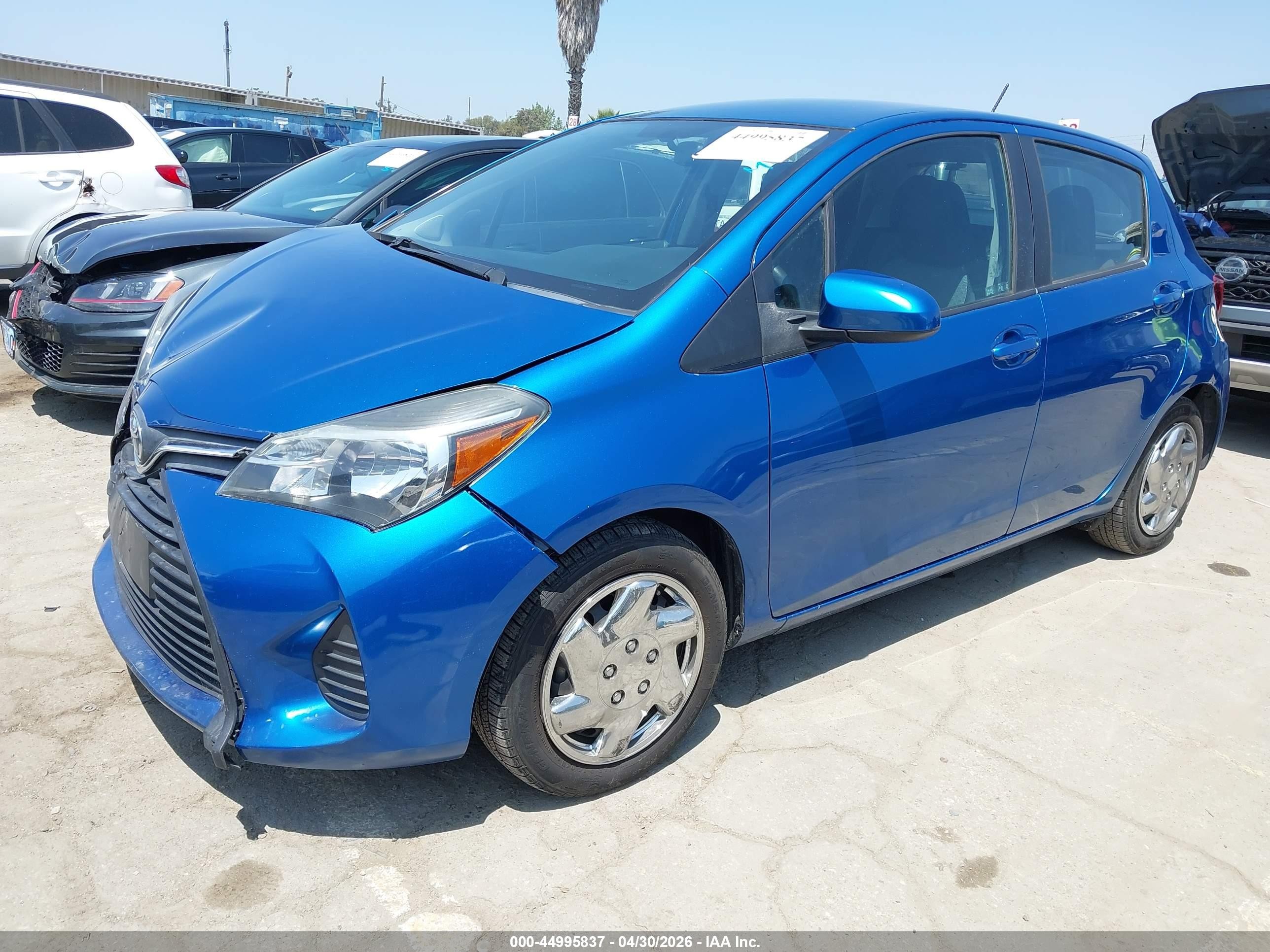 2015 Toyota Yaris L Blue vin: VNKKTUD31FA044434