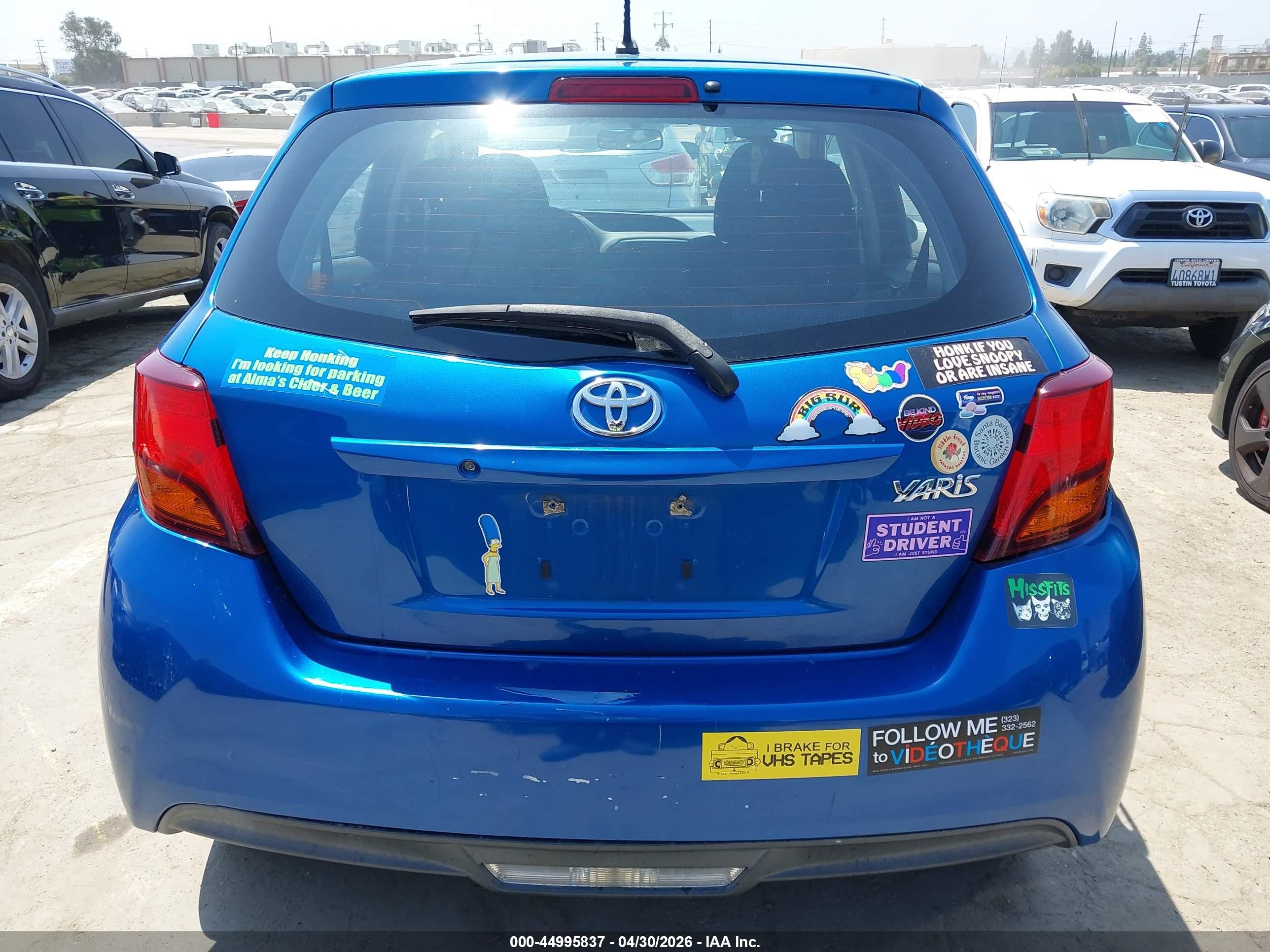2015 Toyota Yaris L Blue vin: VNKKTUD31FA044434