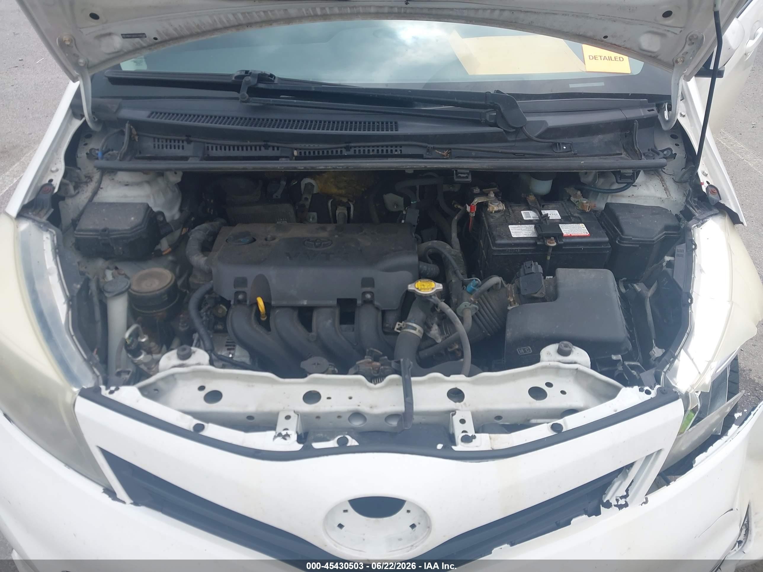 2014 Toyota Yaris L (tmmf Plant) White vin: VNKKTUD32EA006208