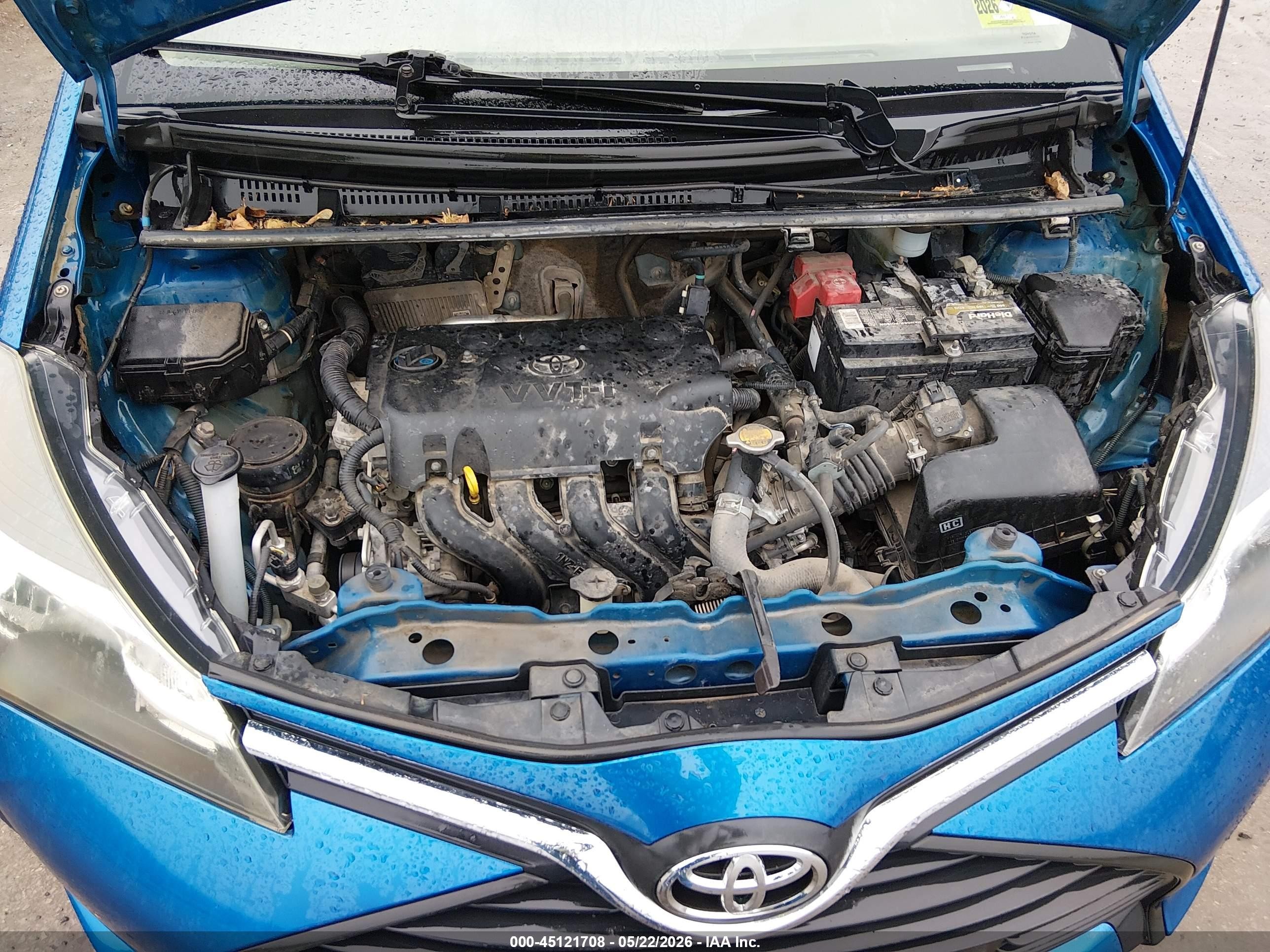 2015 Toyota Yaris L Blue vin: VNKKTUD34FA051507