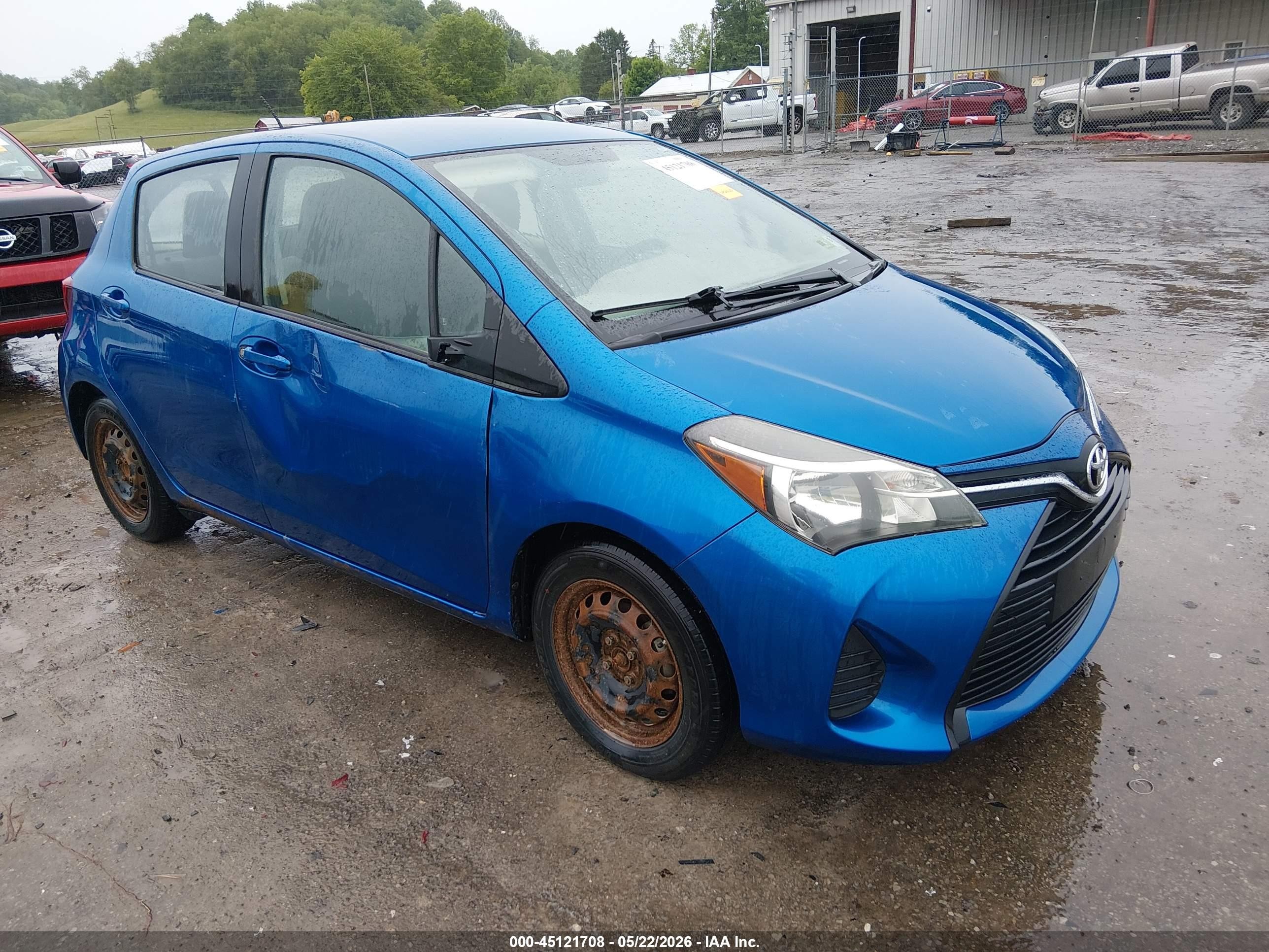 2015 Toyota Yaris L Blue vin: VNKKTUD34FA051507