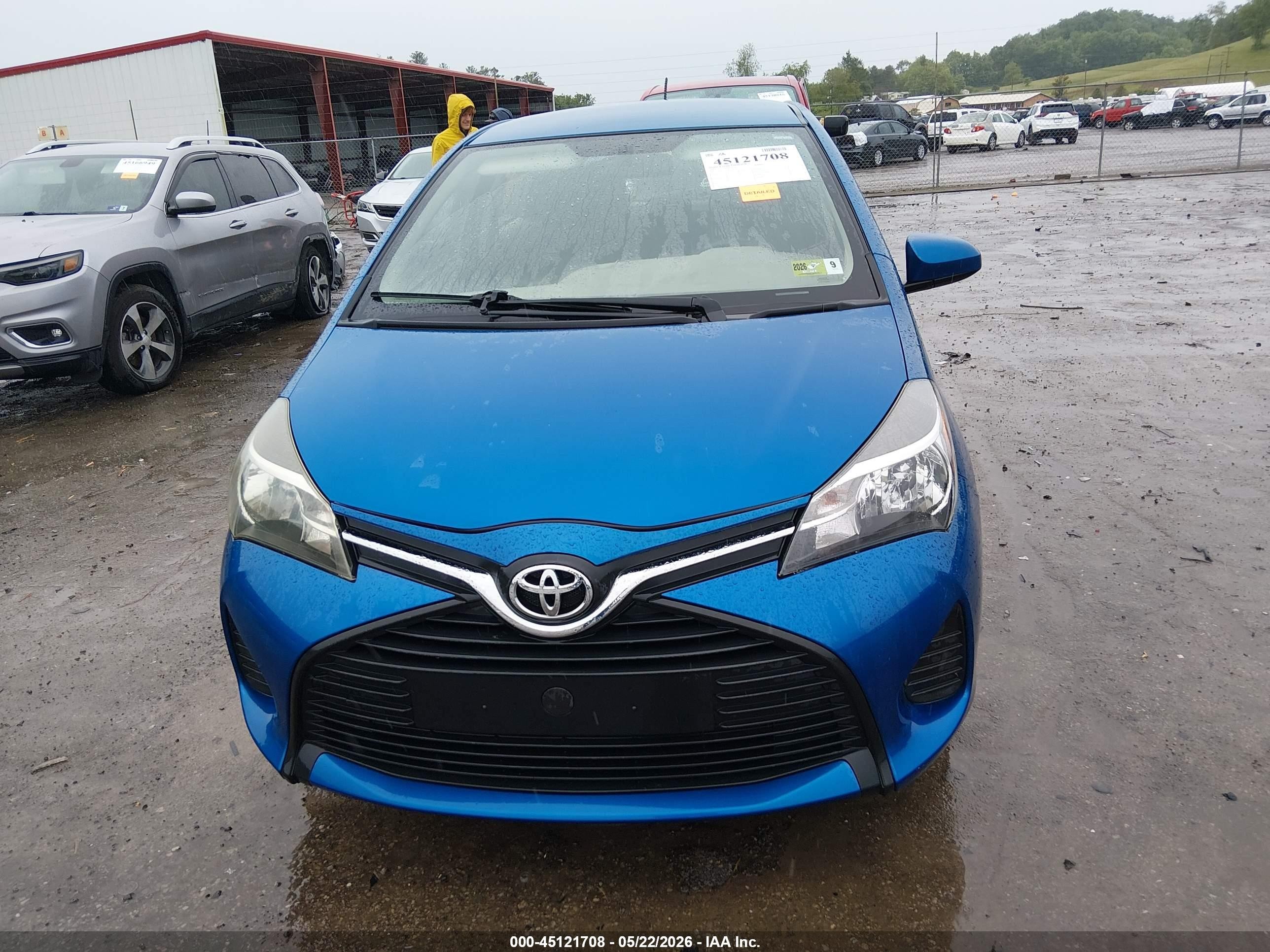 2015 Toyota Yaris L Blue vin: VNKKTUD34FA051507