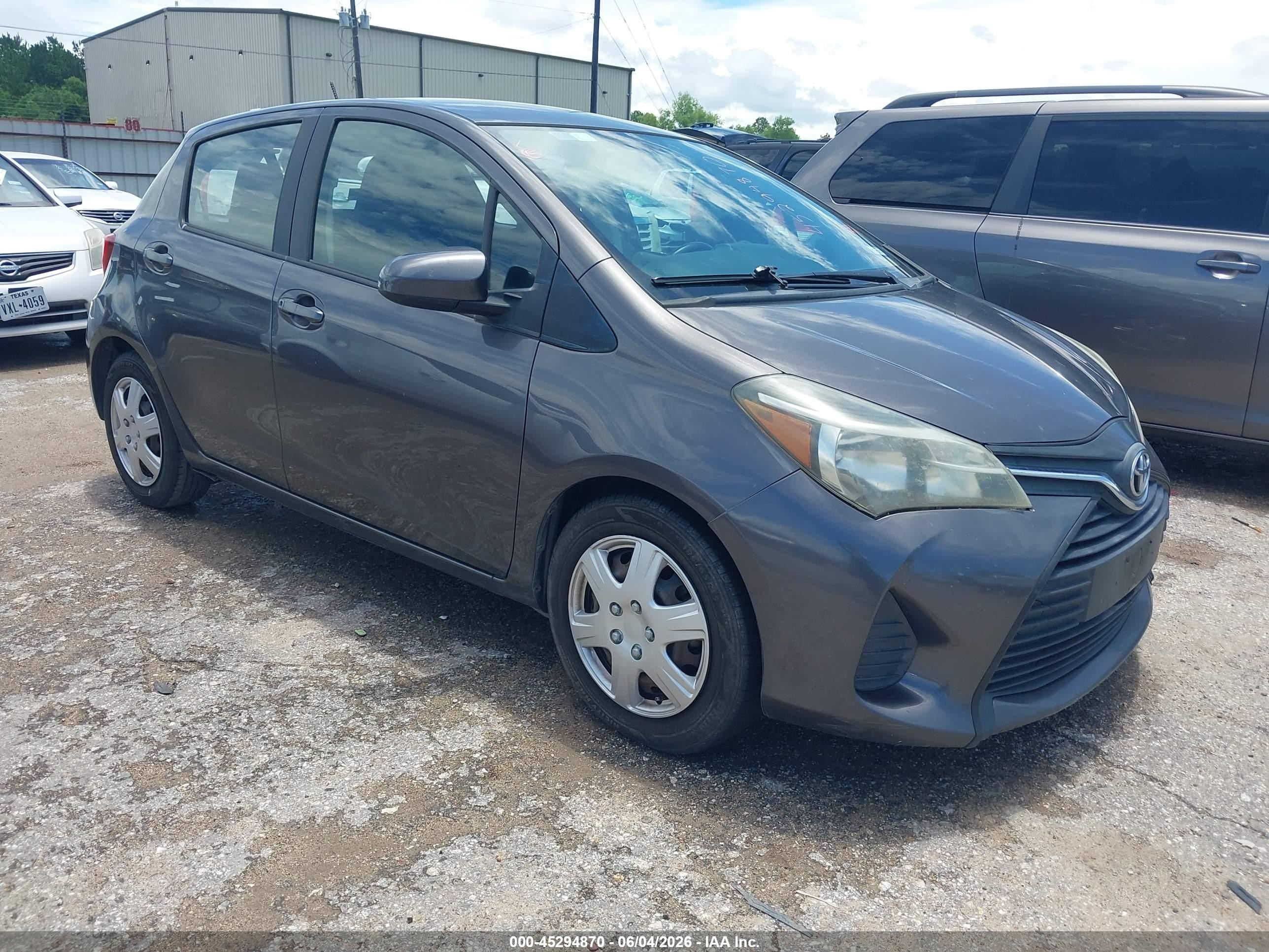 2015 Toyota Yaris L Gray vin: VNKKTUD36FA044090
