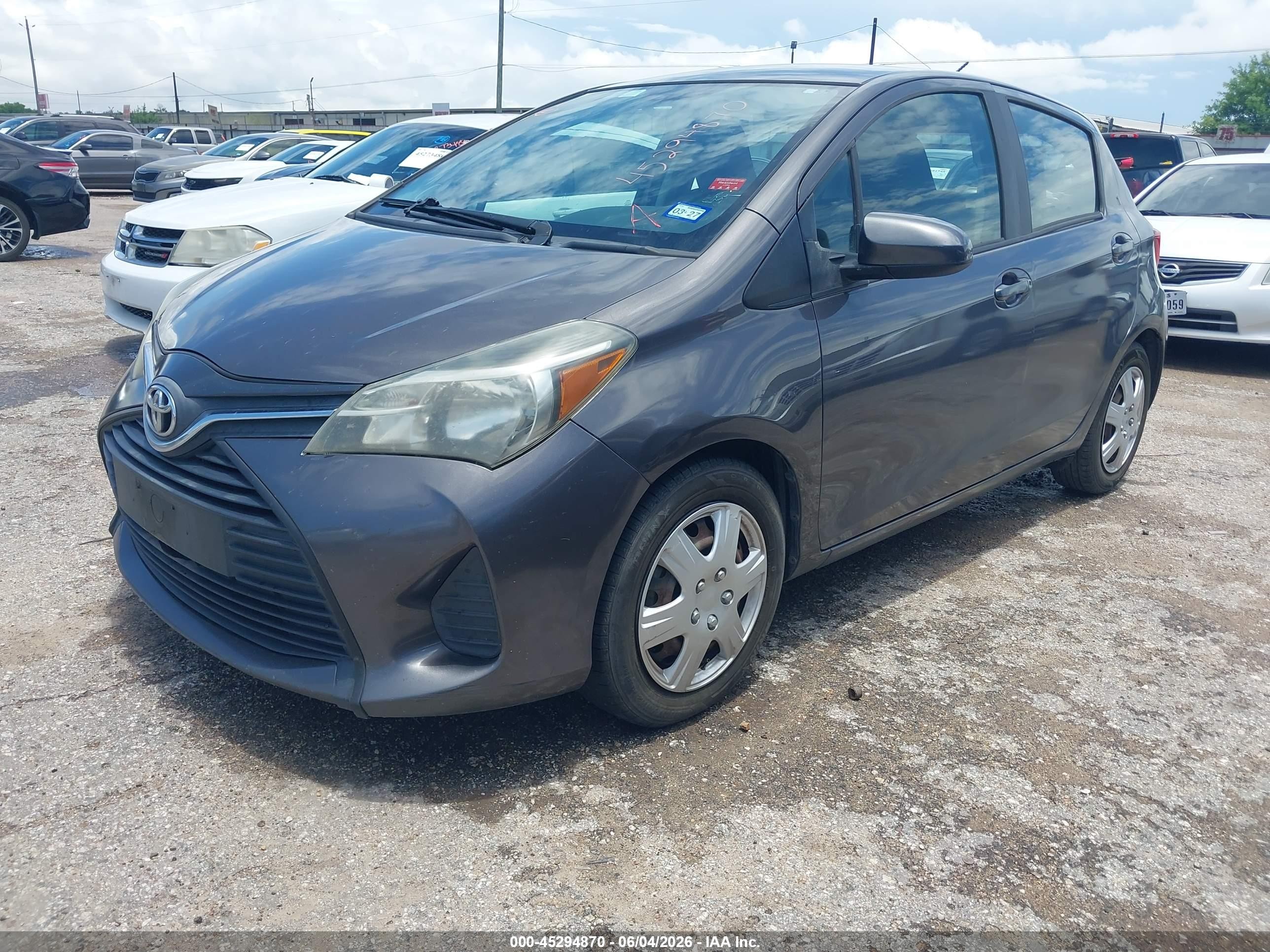 2015 Toyota Yaris L Gray vin: VNKKTUD36FA044090