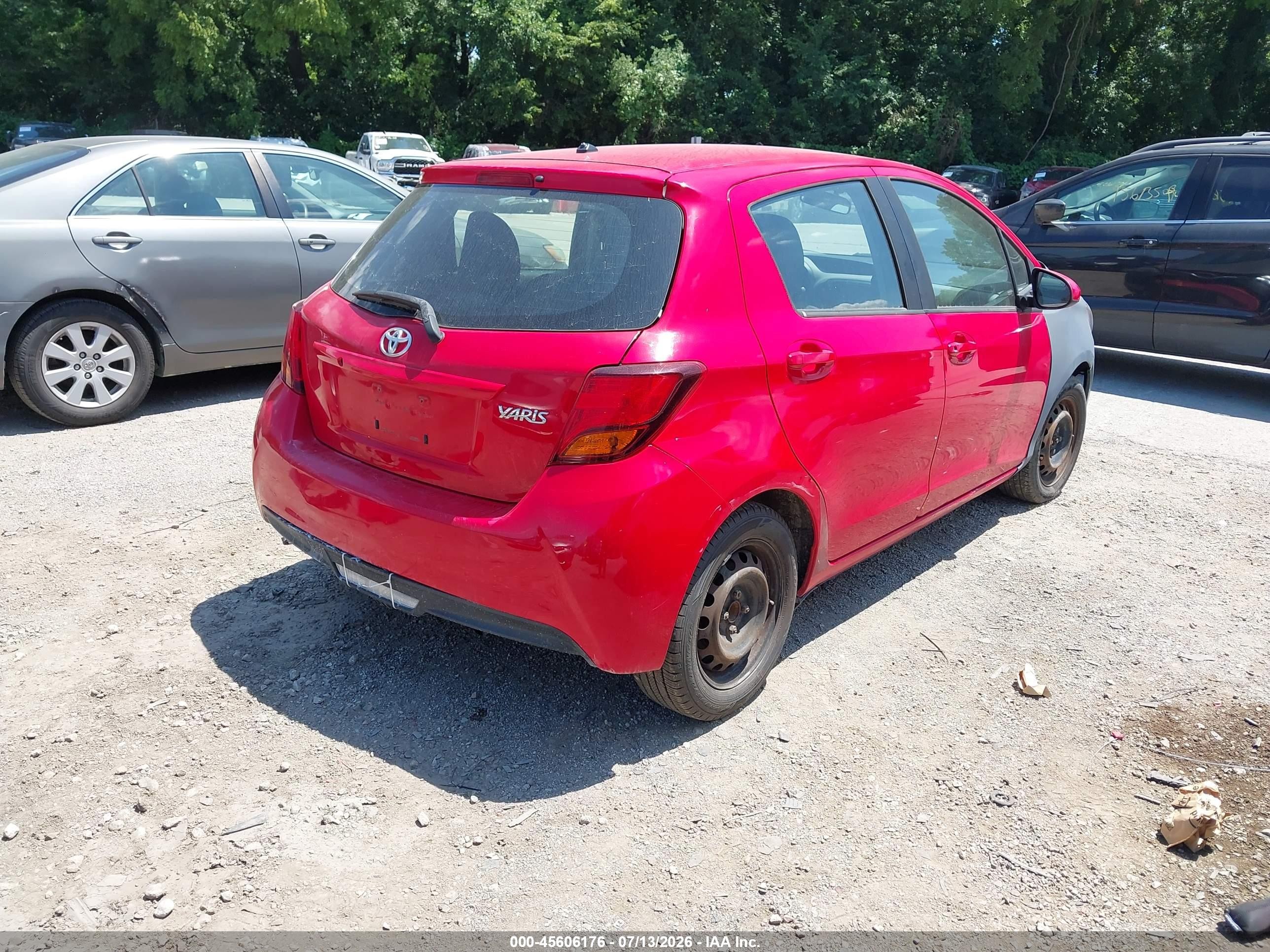 2015 Toyota Yaris L Red vin: VNKKTUD37FA040999