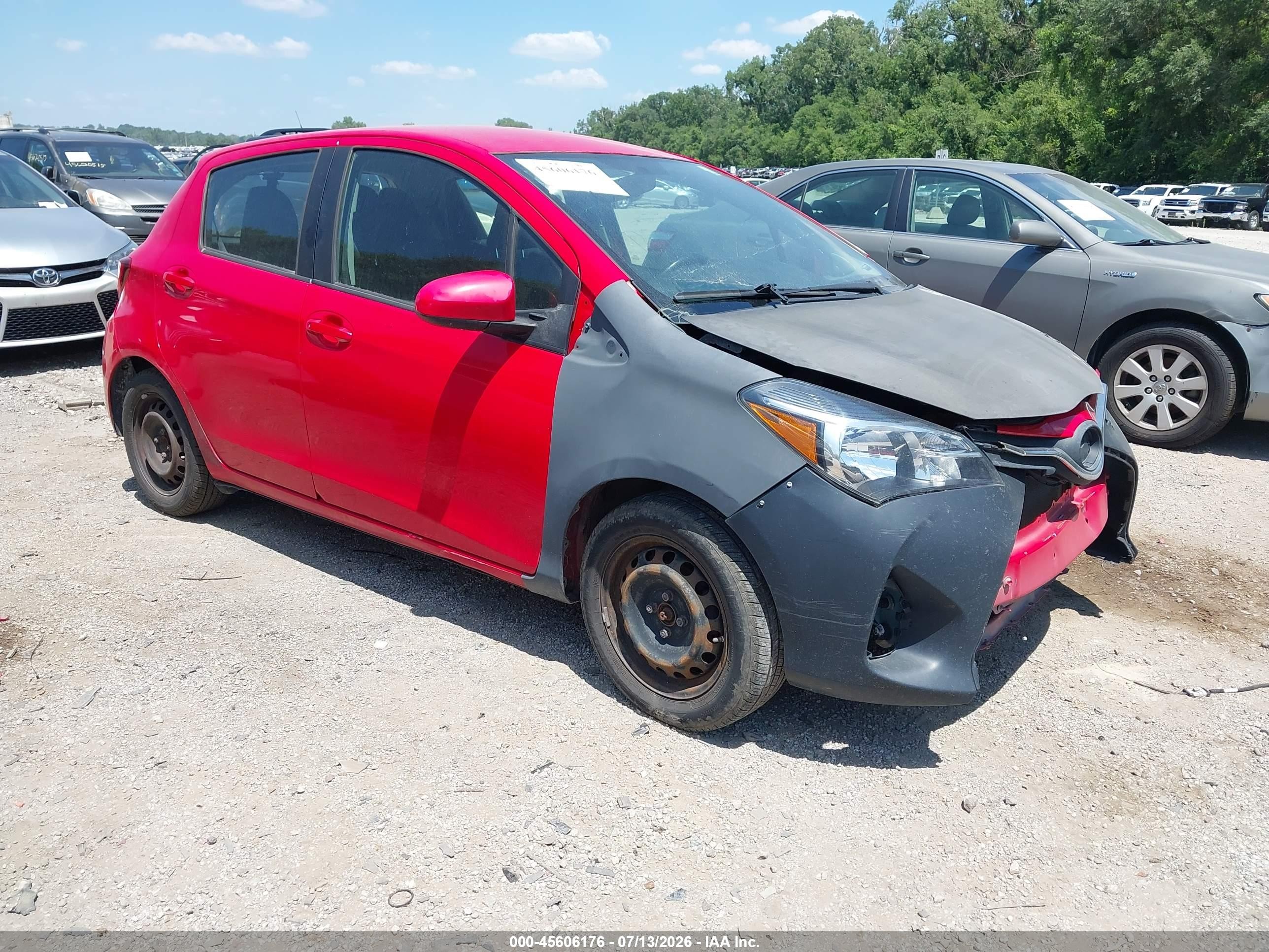 2015 Toyota Yaris L Red vin: VNKKTUD37FA040999