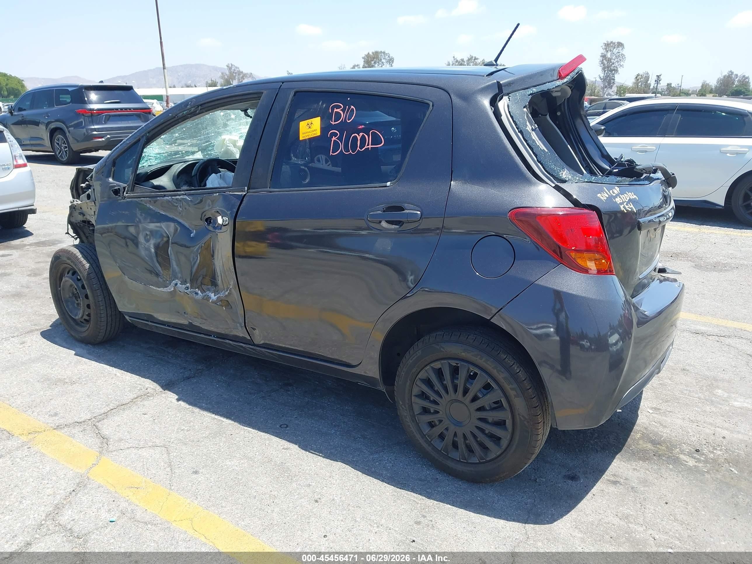 2015 Toyota Yaris L Black vin: VNKKTUD37FA049170