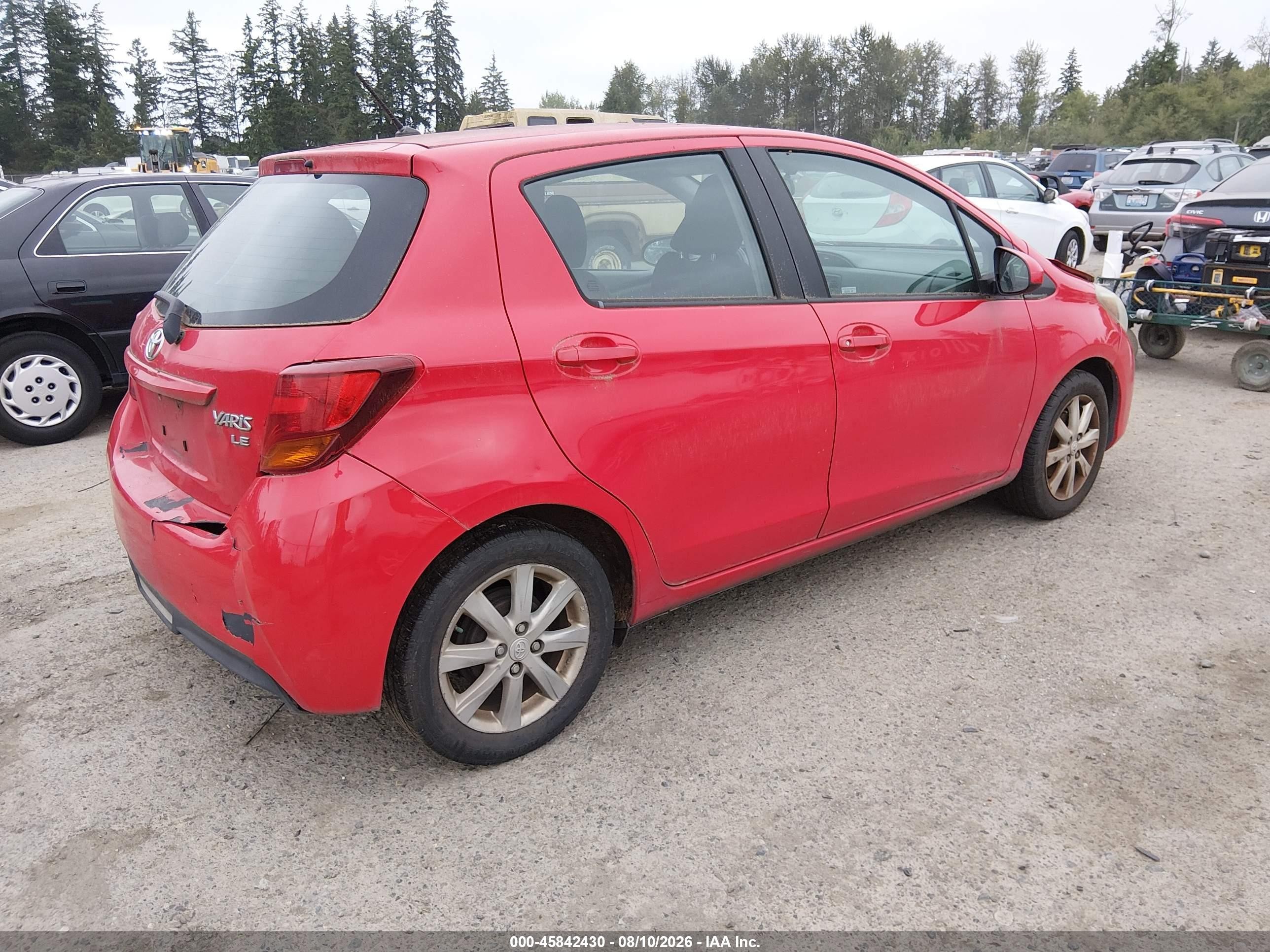 2015 Toyota Yaris Le Red vin: VNKKTUD38FA040218