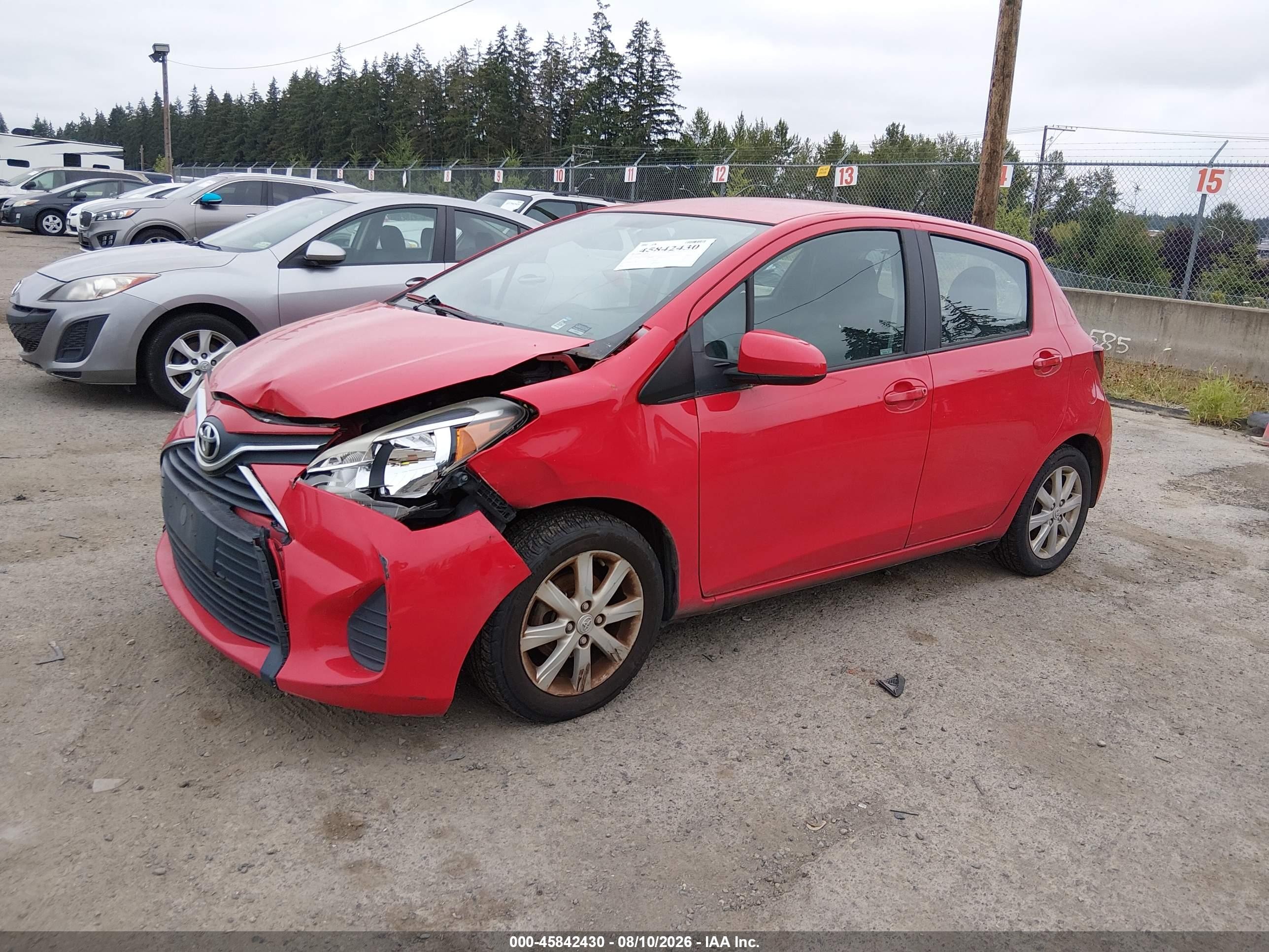 2015 Toyota Yaris Le Red vin: VNKKTUD38FA040218