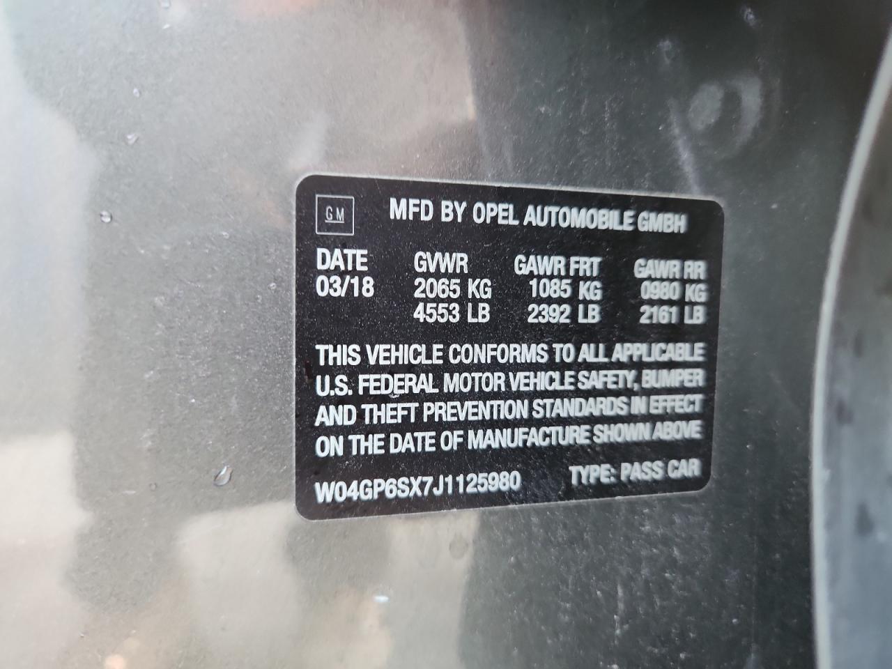 2018 Buick Regal Essence Gray vin: W04GP6SX7J1125980