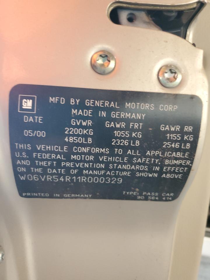 2001 Cadillac Catera Base Gold vin: W06VR54R11R000329