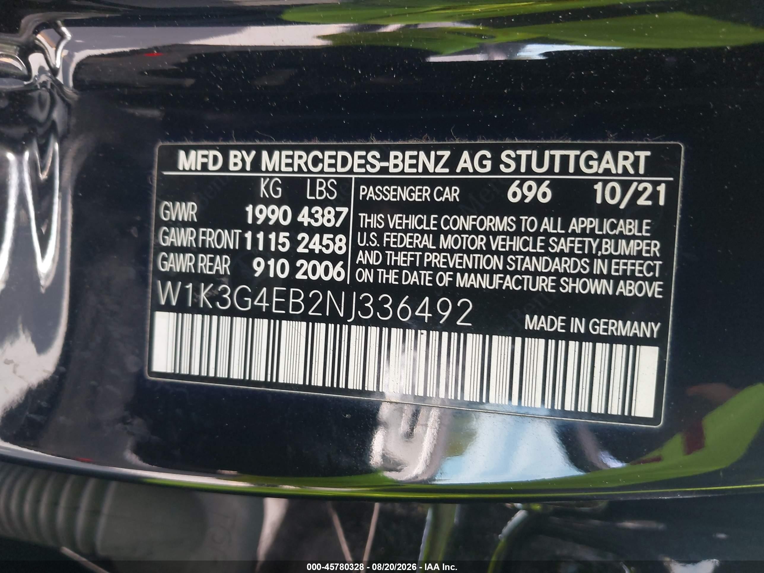 2022 Mercedes-benz A 220   Black vin: W1K3G4EB2NJ336492