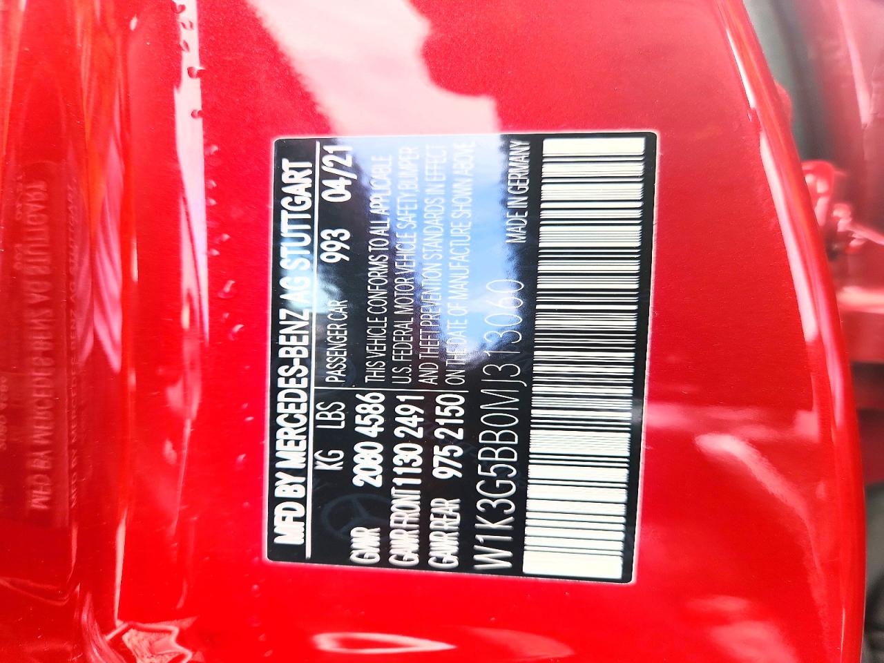 2021 Mercedes-benz A 35 Amg Red vin: W1K3G5BB0MJ313060