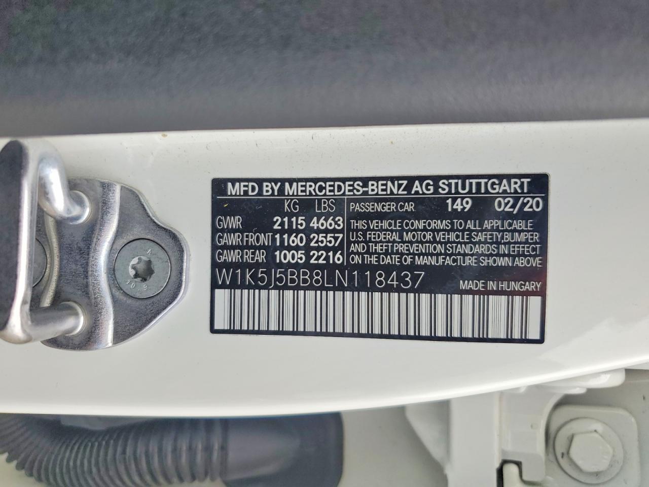 2020 Mercedes-benz Cla Amg 35 4matic White vin: W1K5J5BB8LN118437