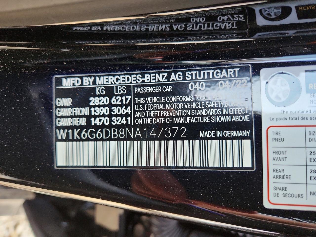 2022 Mercedes-benz S 500 4matic Black vin: W1K6G6DB8NA147372