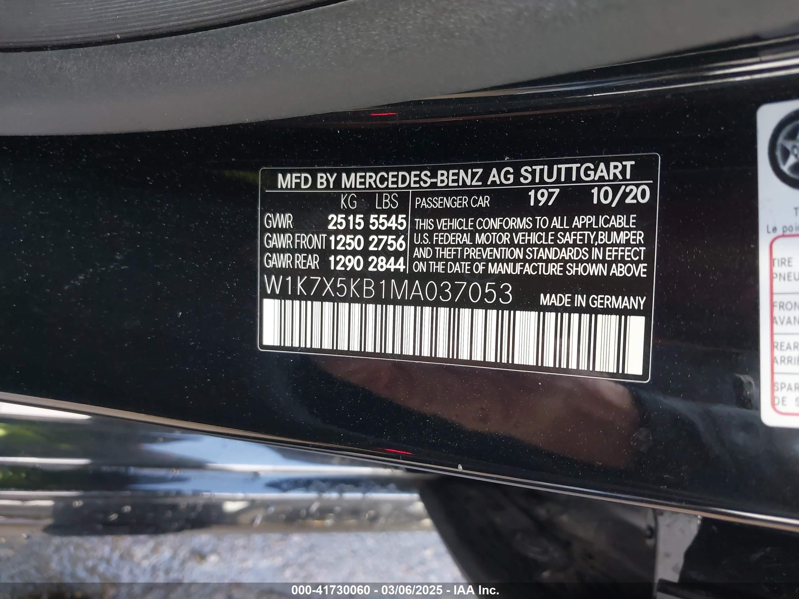 2021 Mercedes-benz Amg Gt 43 4-door Coupe   Black vin: W1K7X5KB1MA037053