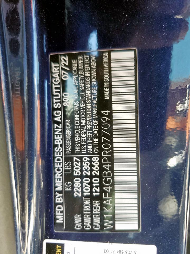 2023 Mercedes-benz C 300 Blue vin: W1KAF4GB4PR077094